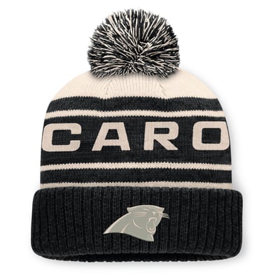 Carolina Panthers Fanatics Men's Cuffed Knit Hat with Pom - Black