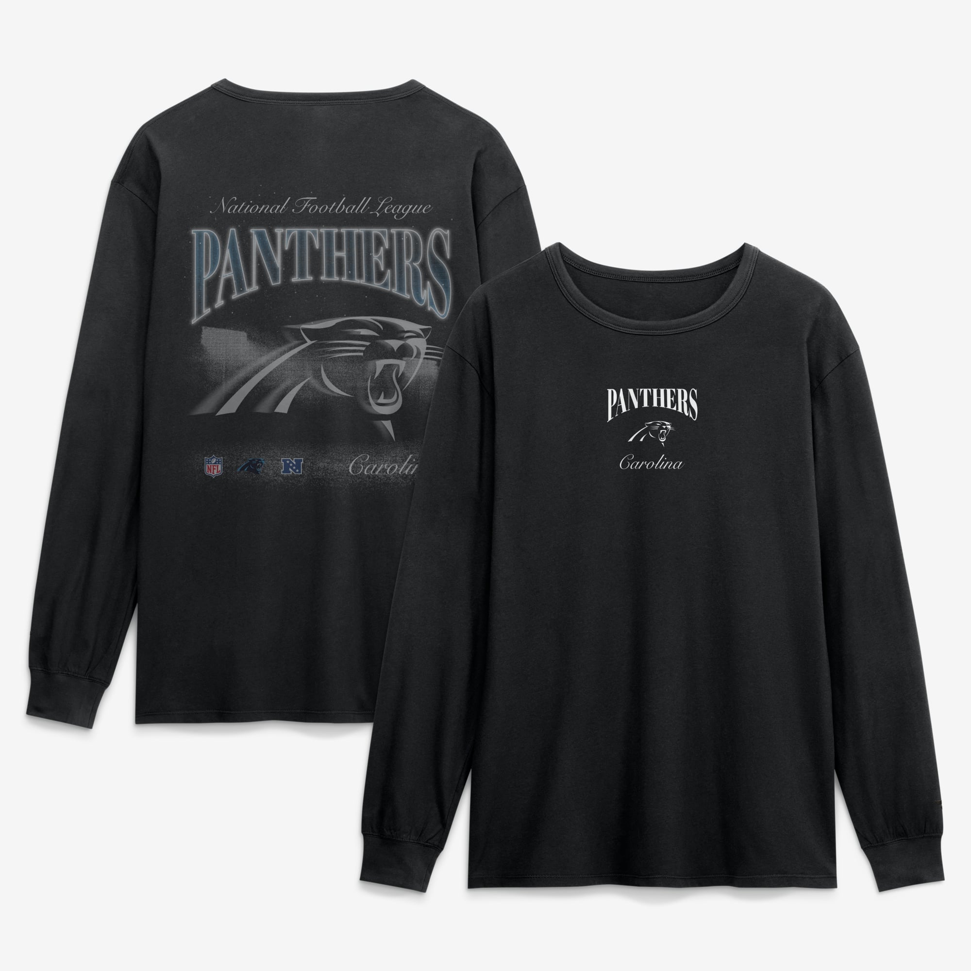 T-shirt à manches longues Fanatics Black Carolina Panthers Midnight Falls pour homme