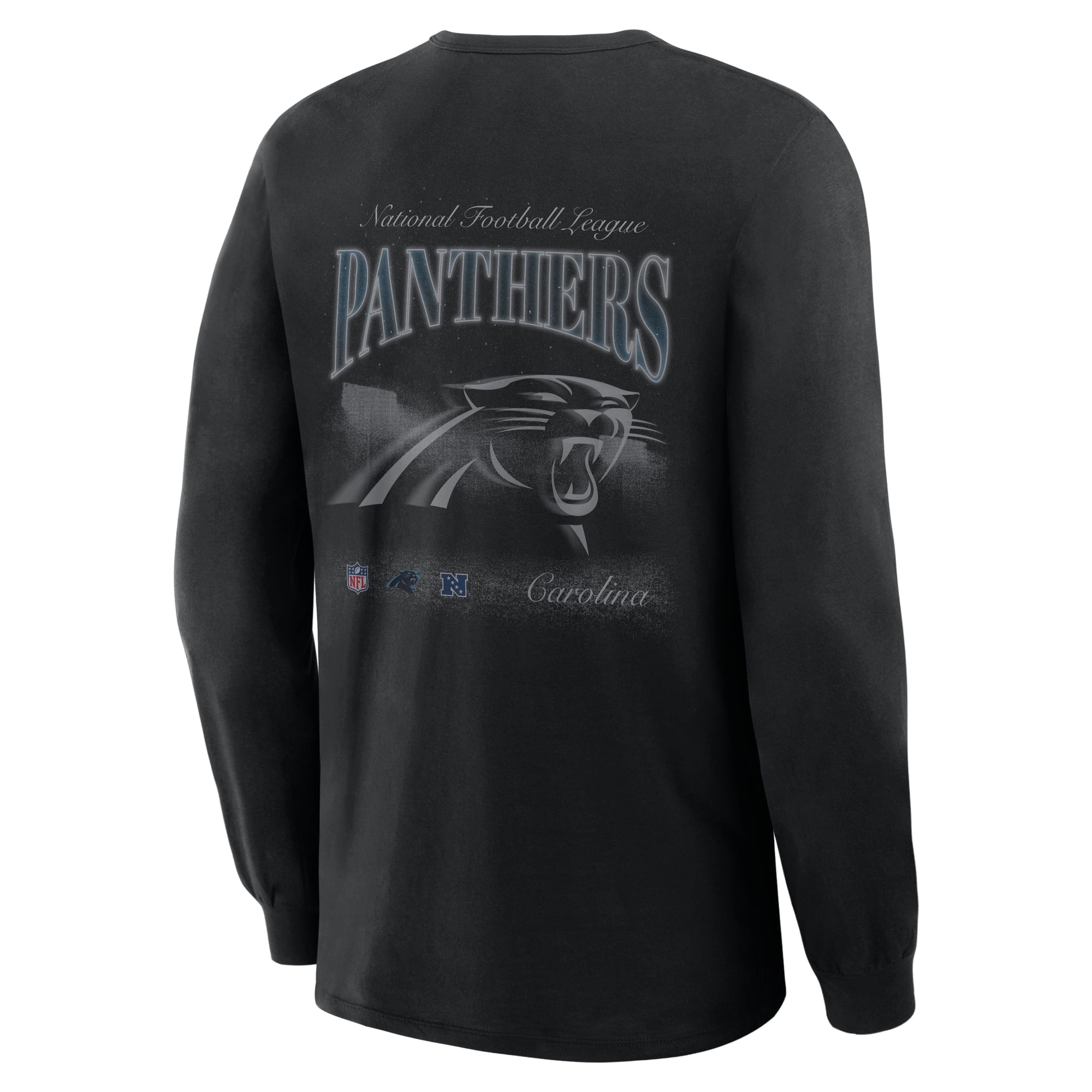 T-shirt à manches longues Fanatics Black Carolina Panthers Midnight Falls pour homme