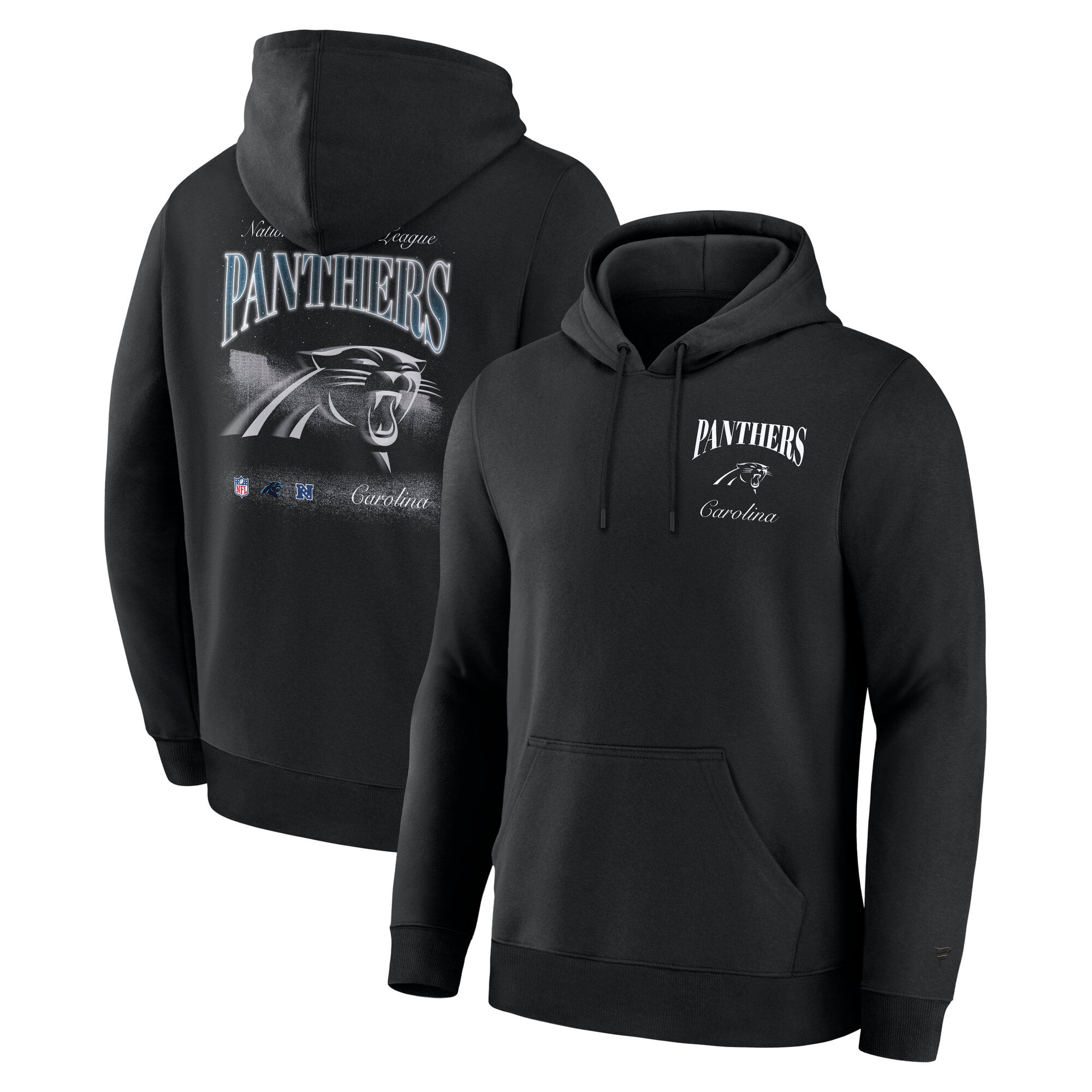 Men's Fanatics Black Carolina Panthers Nightfall Long Sleeve Fleece Hoodie