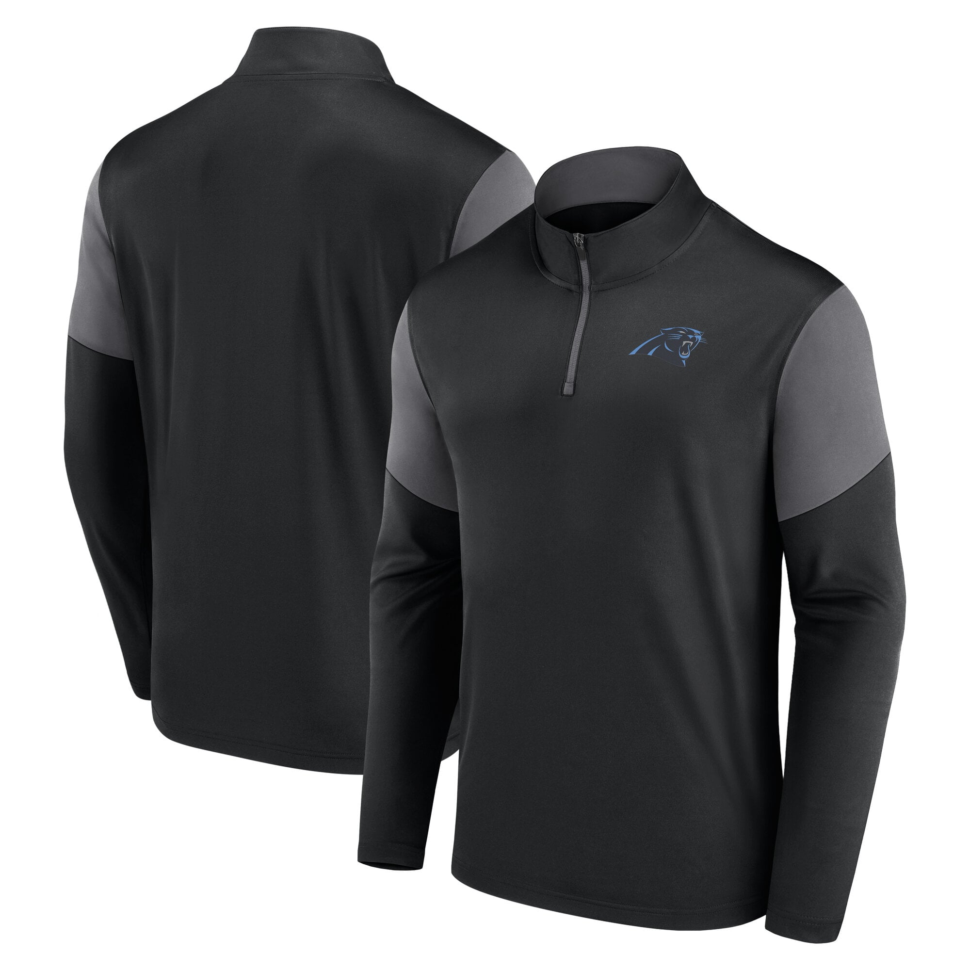 Men's Fanatics Black Carolina Panthers Primary Quarter-Zip Pullover