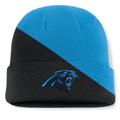 Carolina Panthers Fanatics Tilt Cuffed Knit Hat - Blue/Black