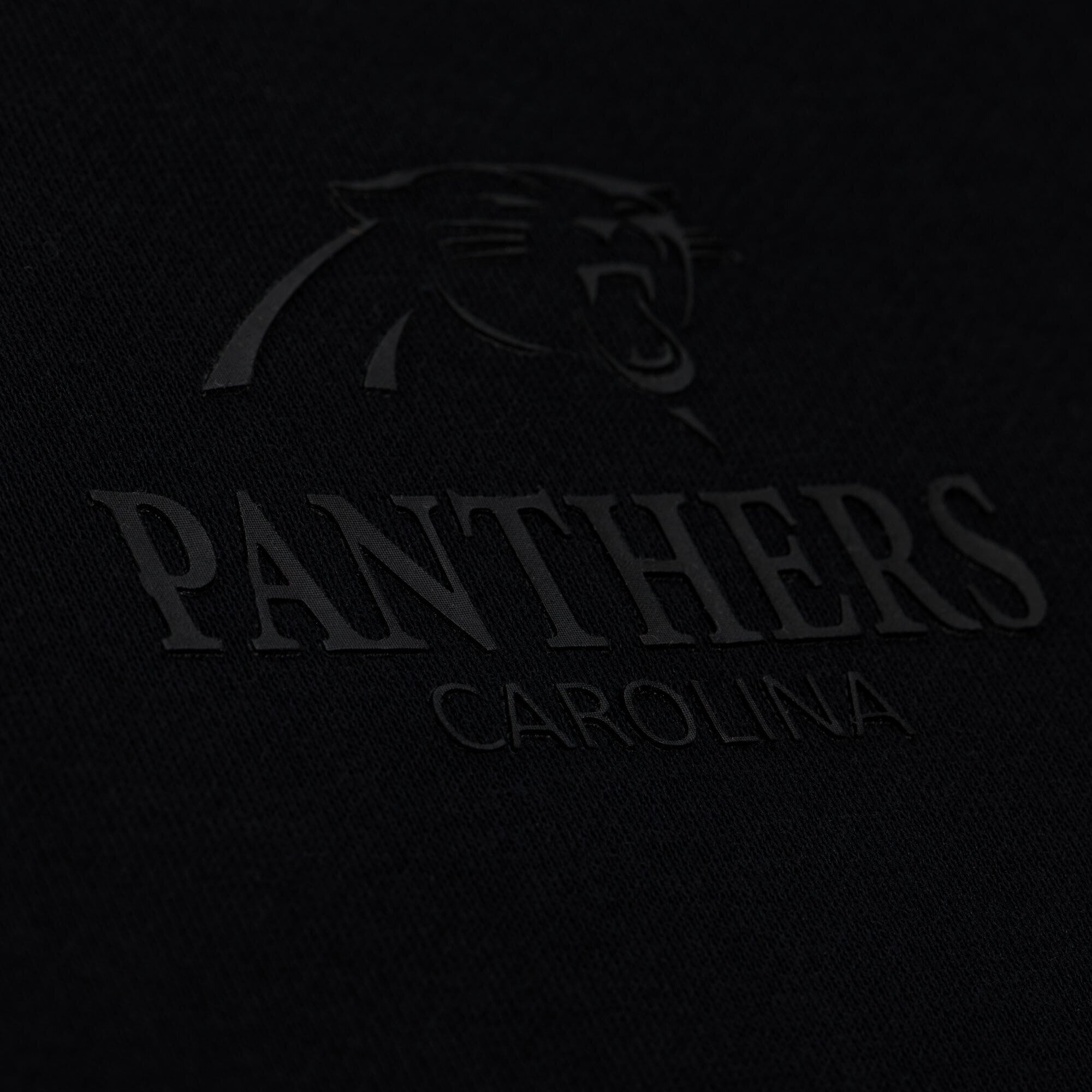 Men's Mitchell & Ness Black Carolina Panthers Core Essentials Micro Logo Fleece Sweatshirt