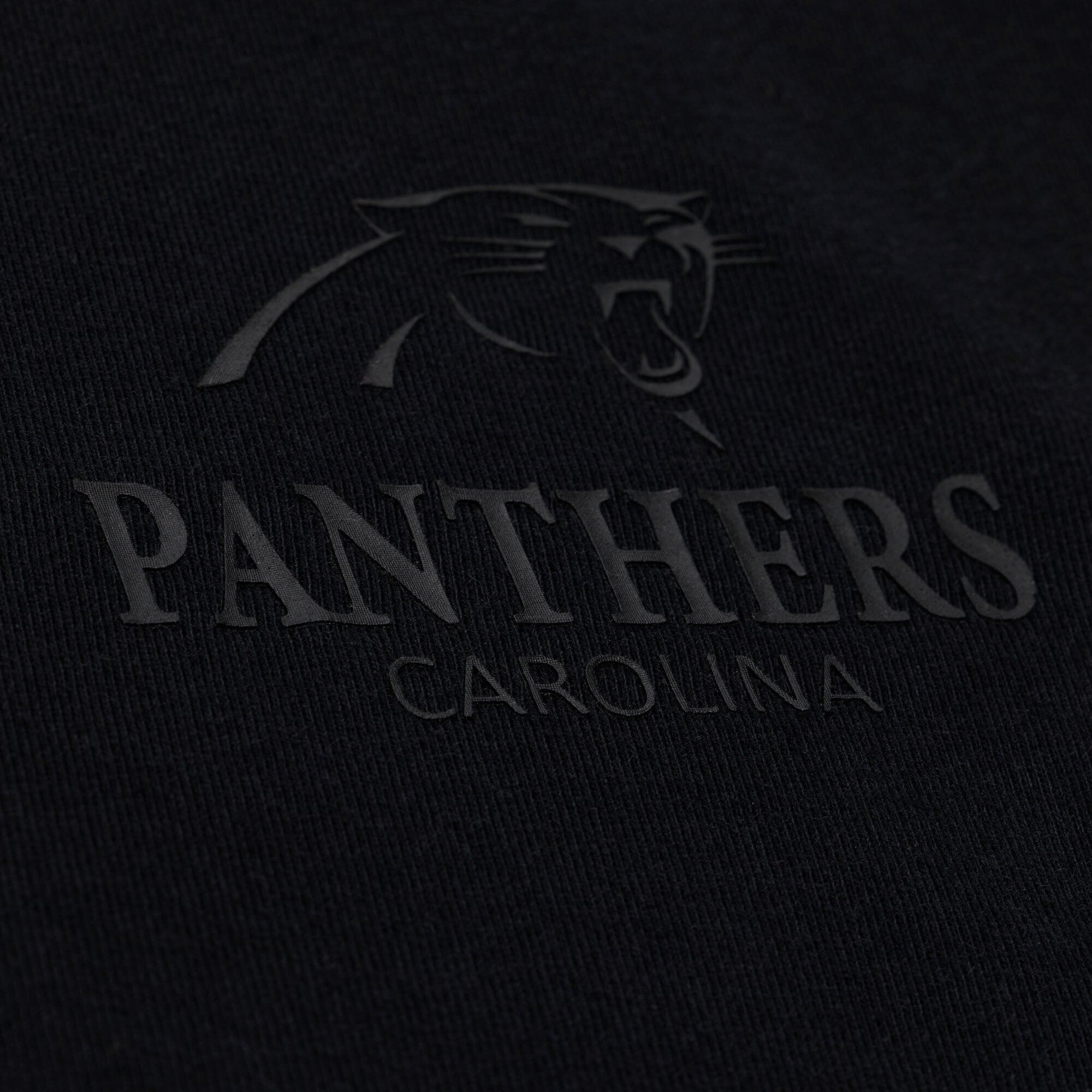 Men's Mitchell & Ness Black Carolina Panthers Core Essentials Micro Logo T-Shirt