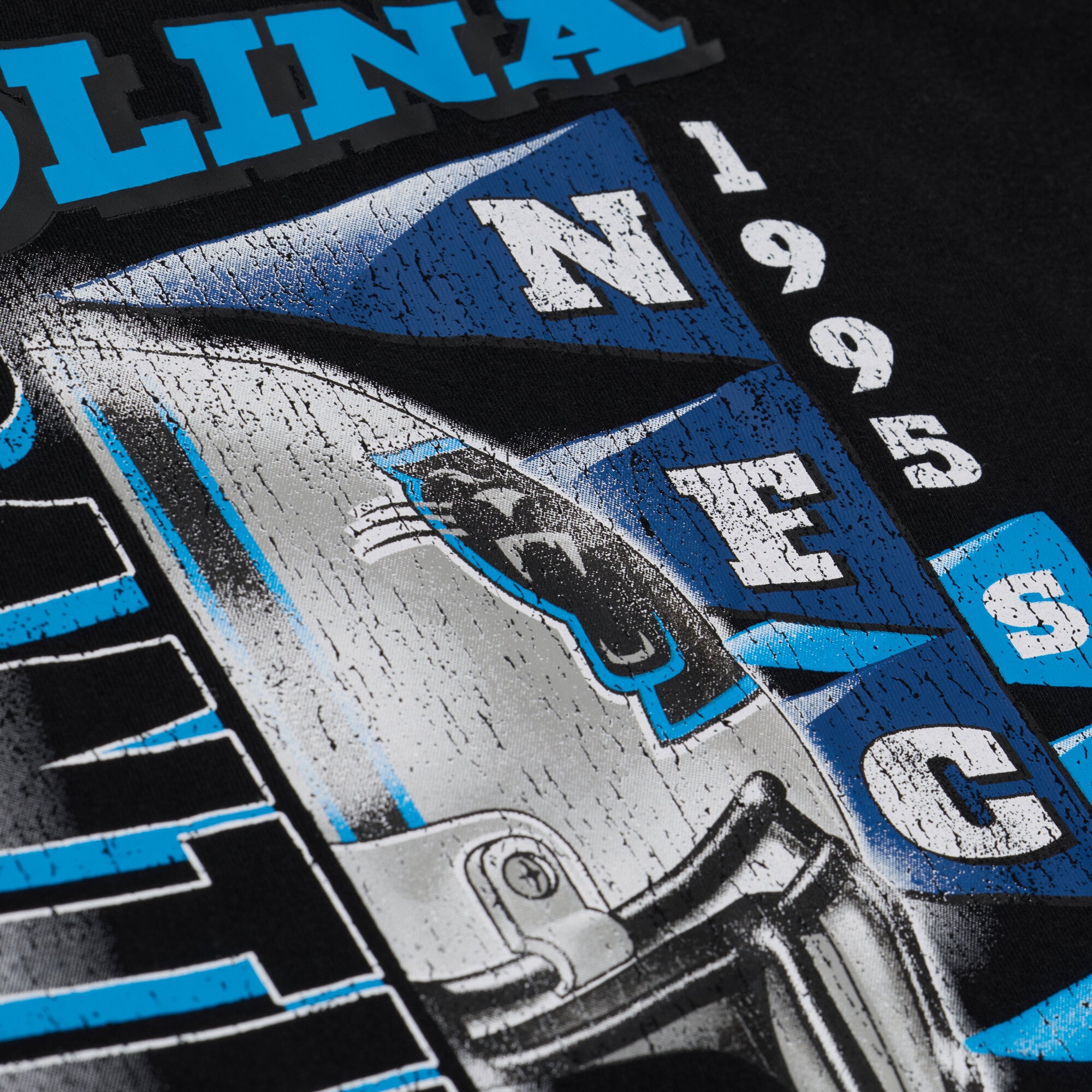 T-shirt graphique Mitchell & Ness Black Carolina Panthers Core Essentials Street pour homme