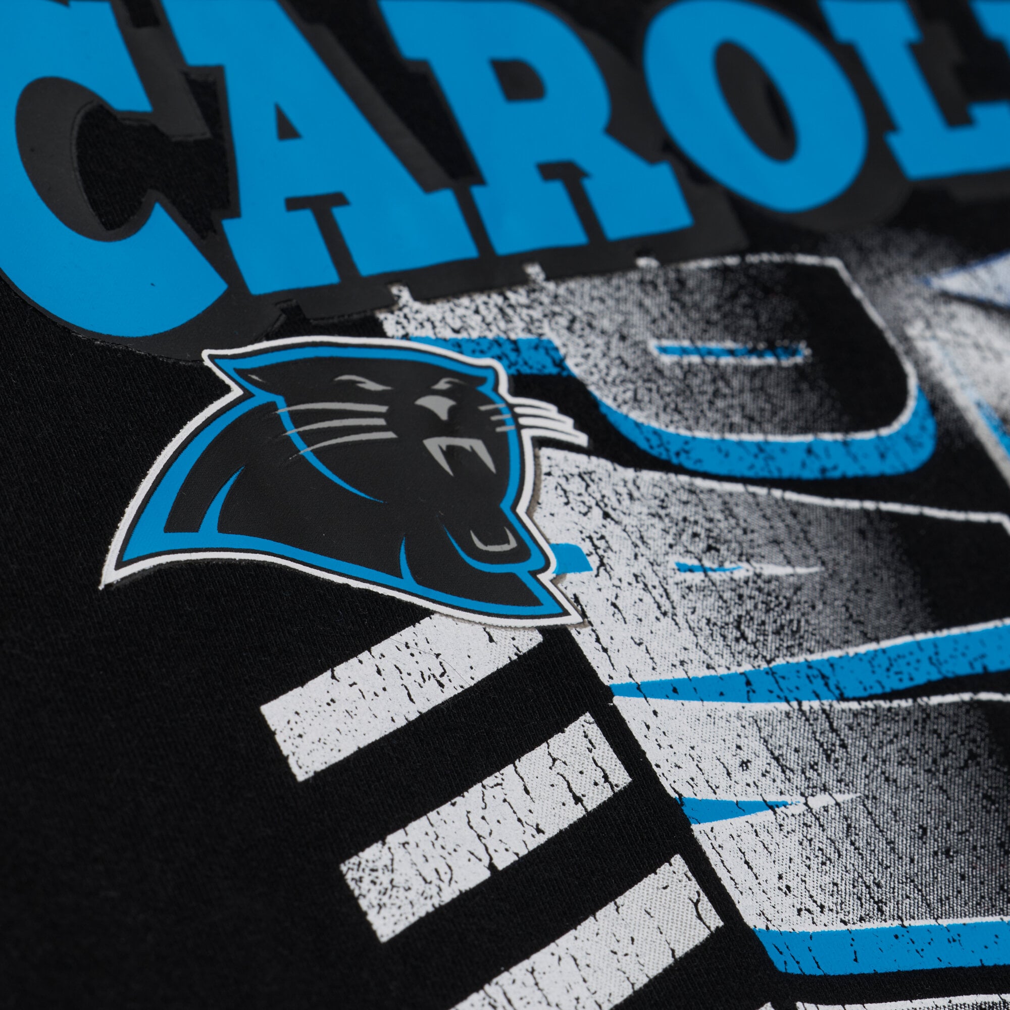 T-shirt graphique Mitchell & Ness Black Carolina Panthers Core Essentials Street pour homme