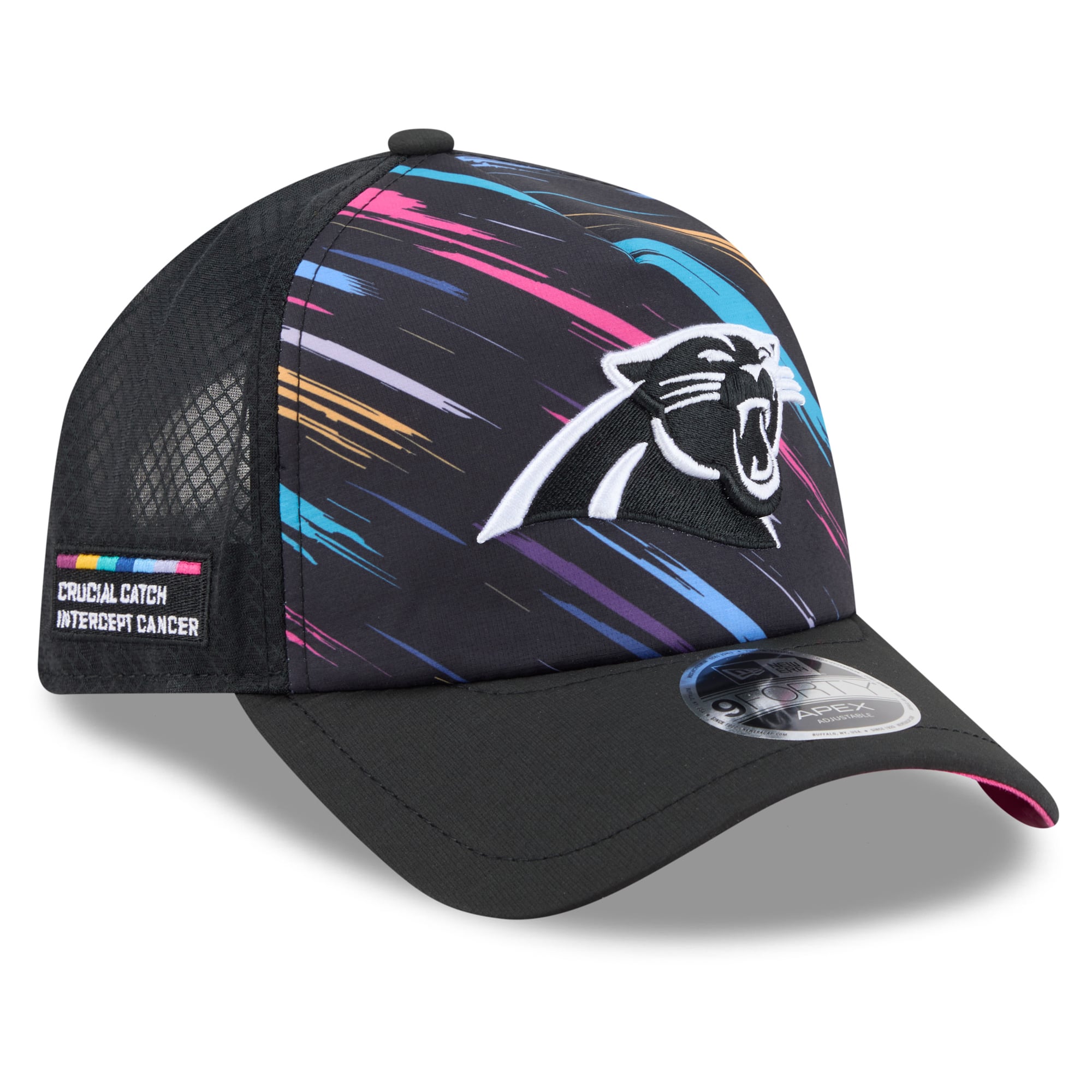 Men's New Era Black Carolina Panthers 2026 NFL Crucial Catch 9FORTY Apex Adjustable Hat