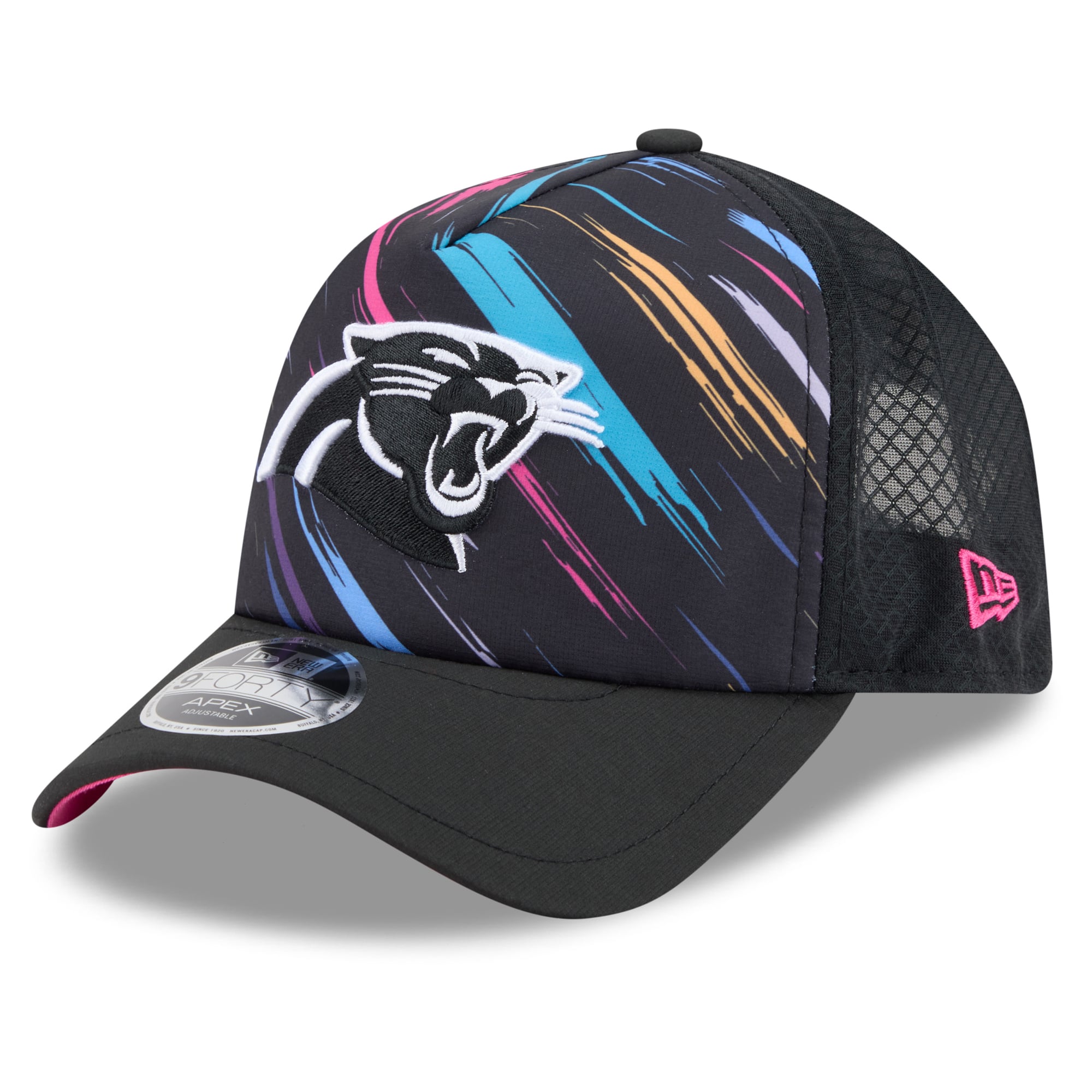 Men's New Era Black Carolina Panthers 2026 NFL Crucial Catch 9FORTY Apex Adjustable Hat