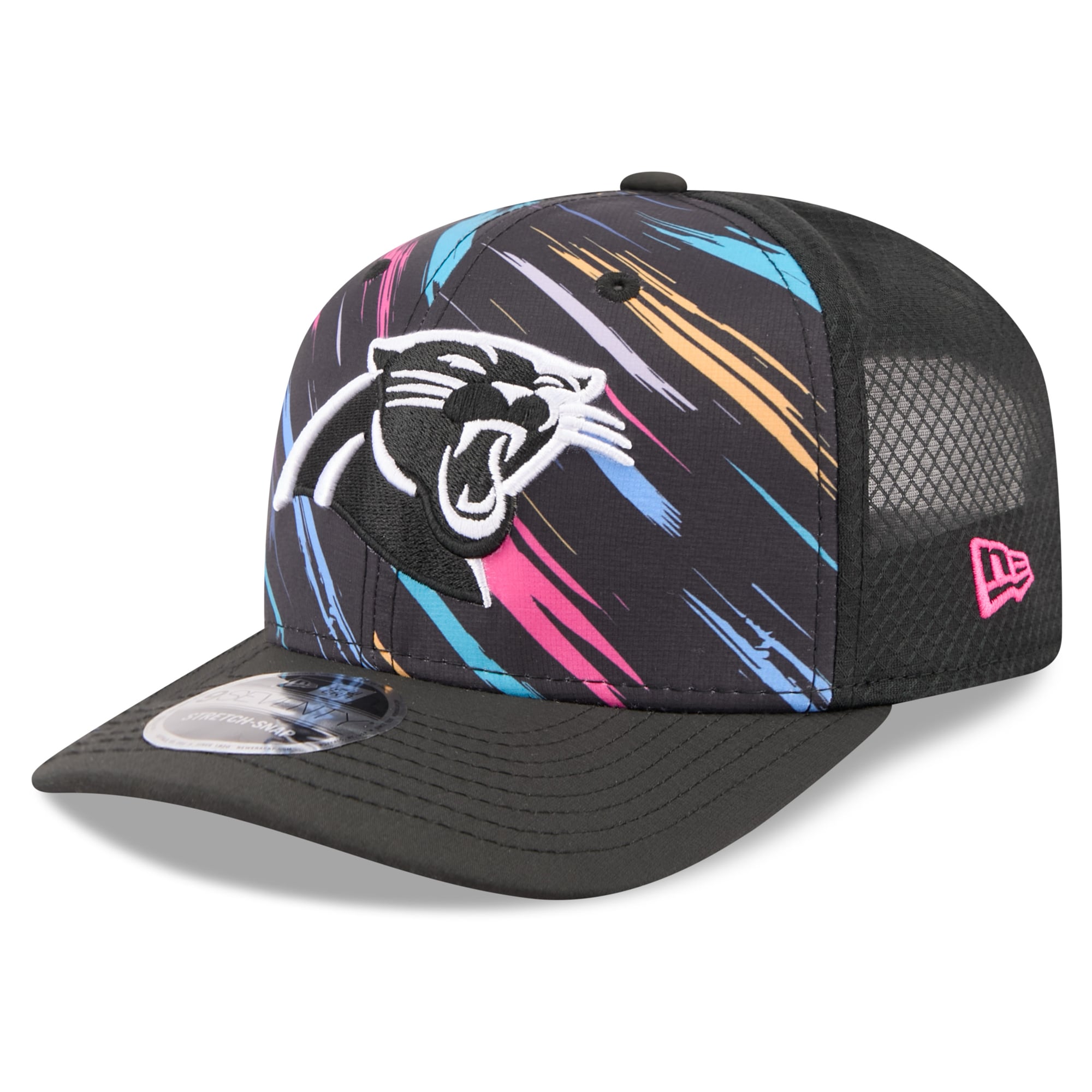 Men's New Era Black Carolina Panthers 2026 NFL Crucial Catch 9SEVENTY Adjustable Trucker Hat