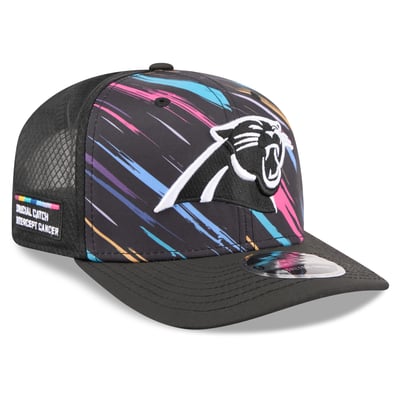 Carolina Panthers New Era 2026 NFL Crucial Catch 9SEVENTY Adjustable Trucker Hat - Black