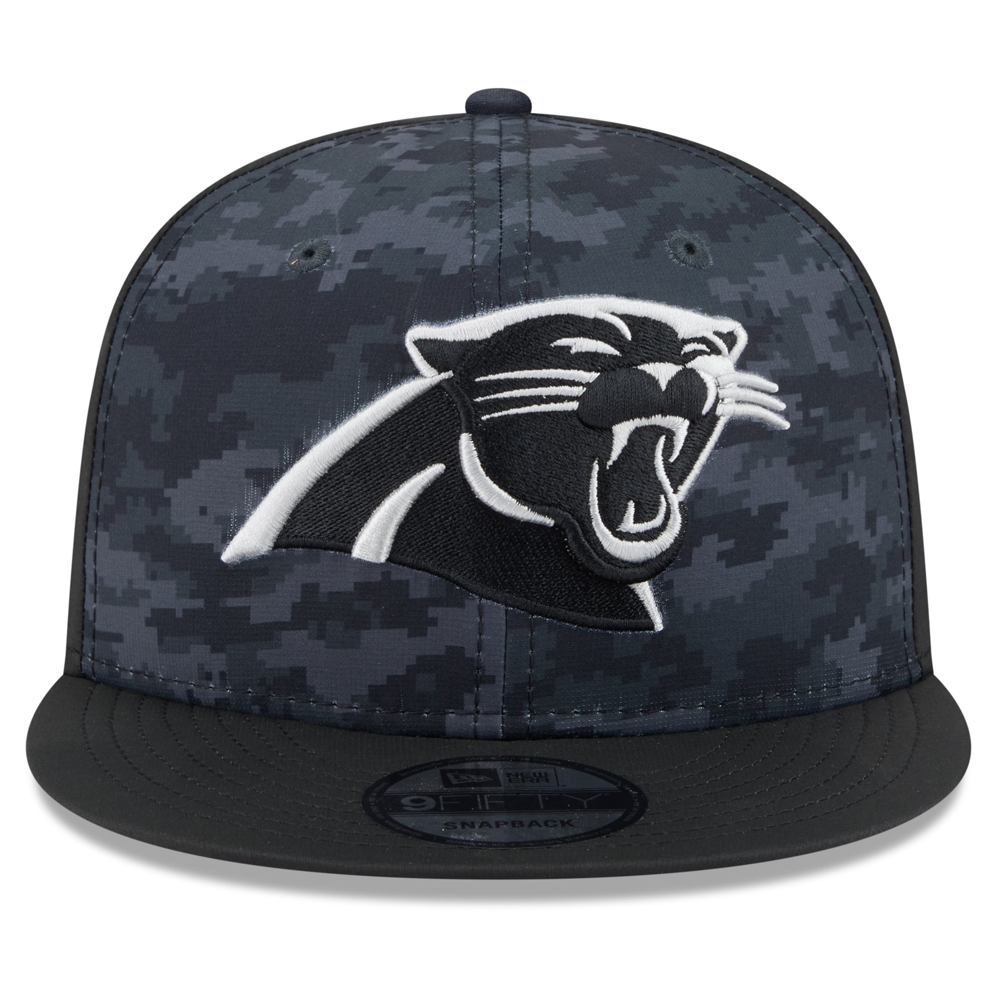 Casquette snapback New Era noire Carolina Panthers 2026 Salute To Service 9FIFTY pour homme