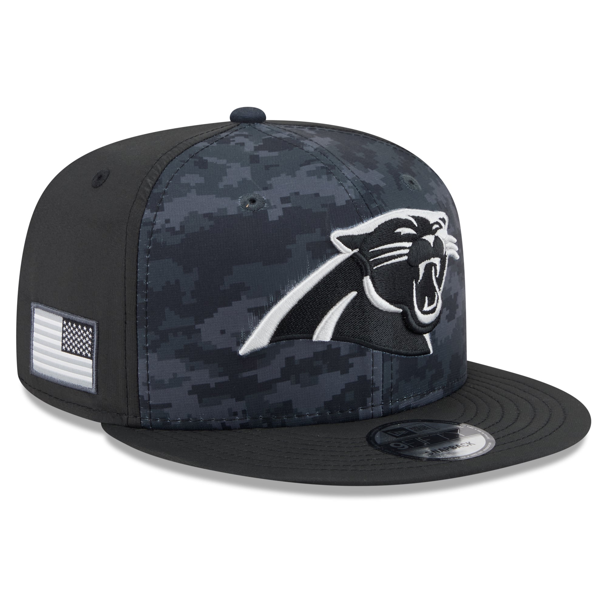 Casquette snapback New Era noire Carolina Panthers 2026 Salute To Service 9FIFTY pour homme