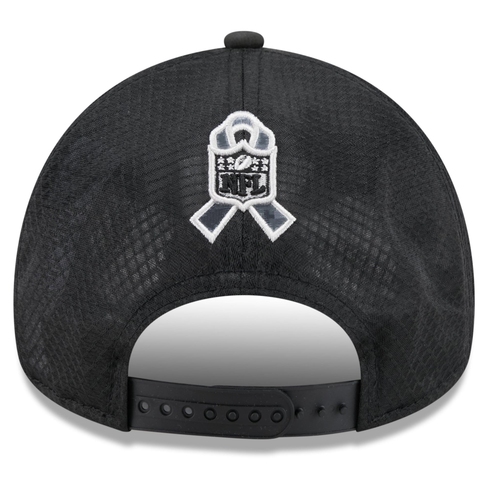 Casquette trucker ajustable New Era Apex 9FORTY noire Carolina Panthers 2026 Salute To Service pour homme