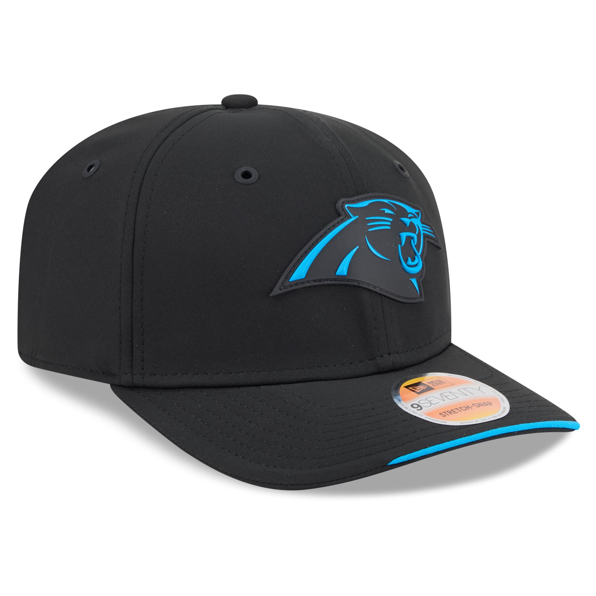 Casquette ajustable New Era bleue Carolina Panthers 2026 Sideline 9SEVENTY pour homme