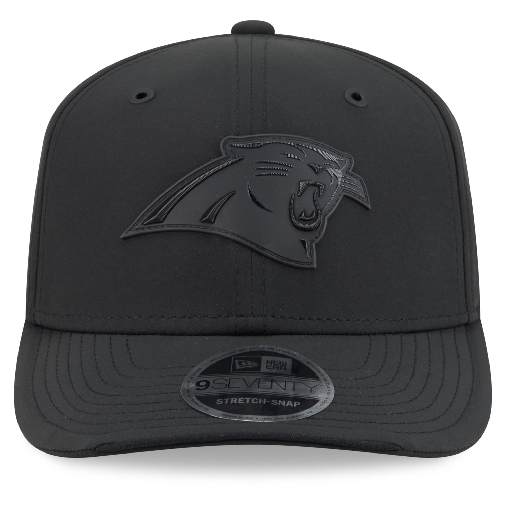 Casquette ajustable New Era noire Carolina Panthers 2026 Sideline 9SEVENTY pour homme