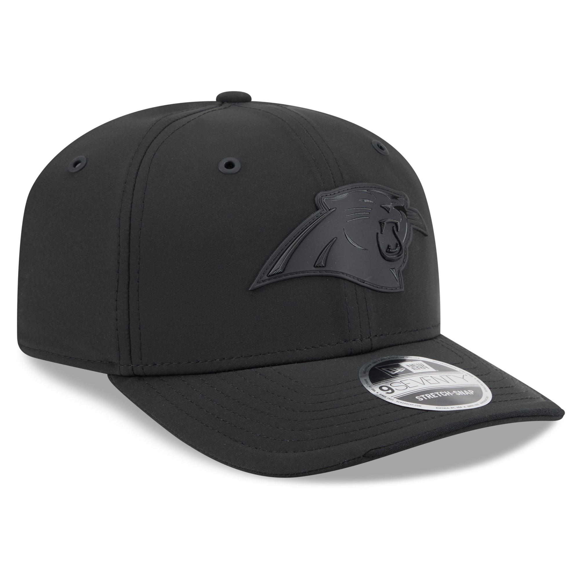 Casquette ajustable New Era noire Carolina Panthers 2026 Sideline 9SEVENTY pour homme