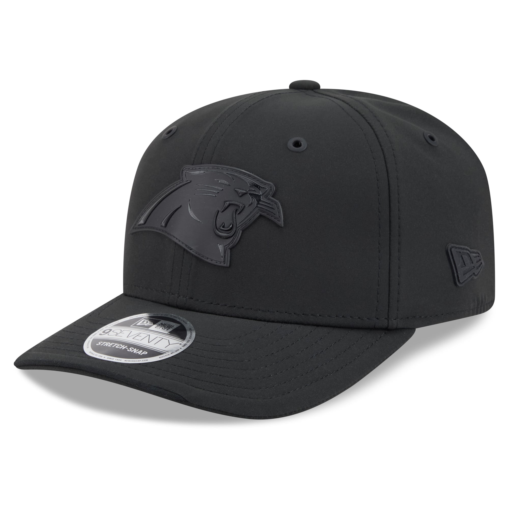 Casquette ajustable New Era noire Carolina Panthers 2026 Sideline 9SEVENTY pour homme