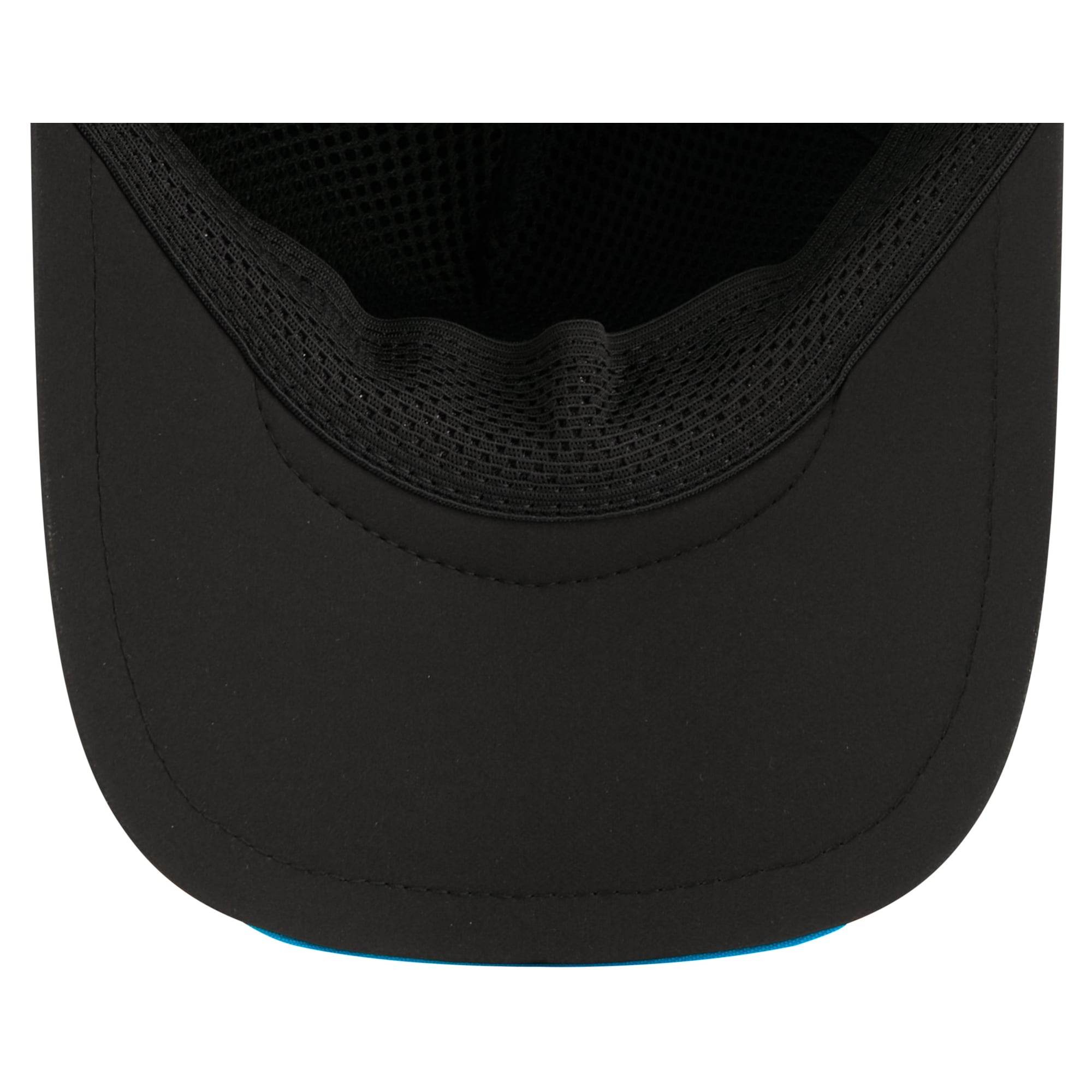 Men's New Era Black Carolina Panthers 2026 Sideline Apex 9FORTY Adjustable Trucker Hat