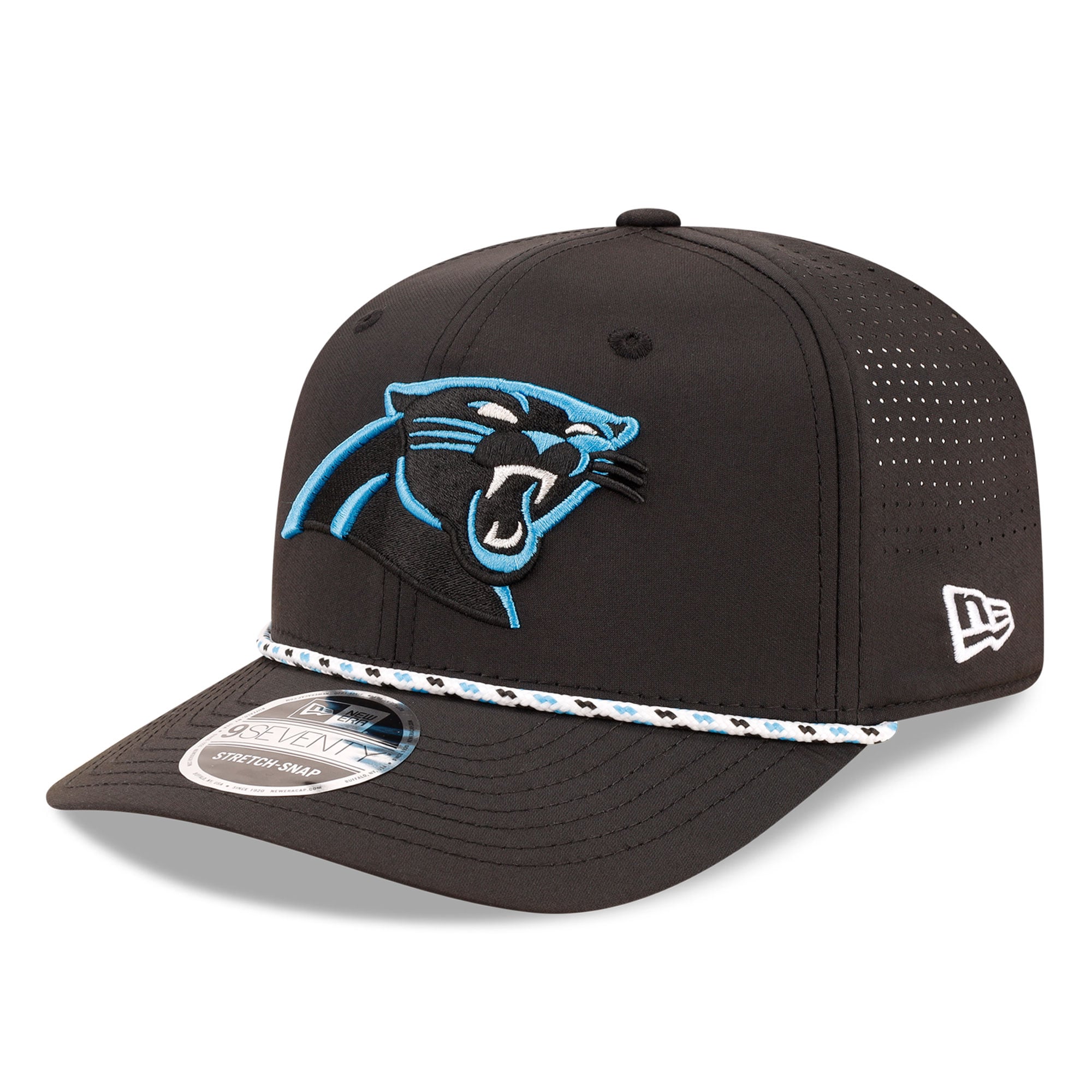 Casquette ajustable New Era Carolina Panthers 9SEVENTY noire pour homme