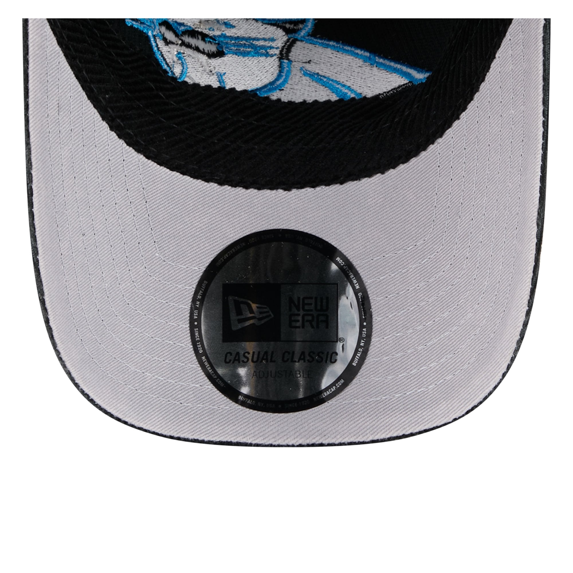 Casquette New Era noire pour homme, modèle Carolina Panthers, en velours côtelé, style classique décontracté et ajustable
