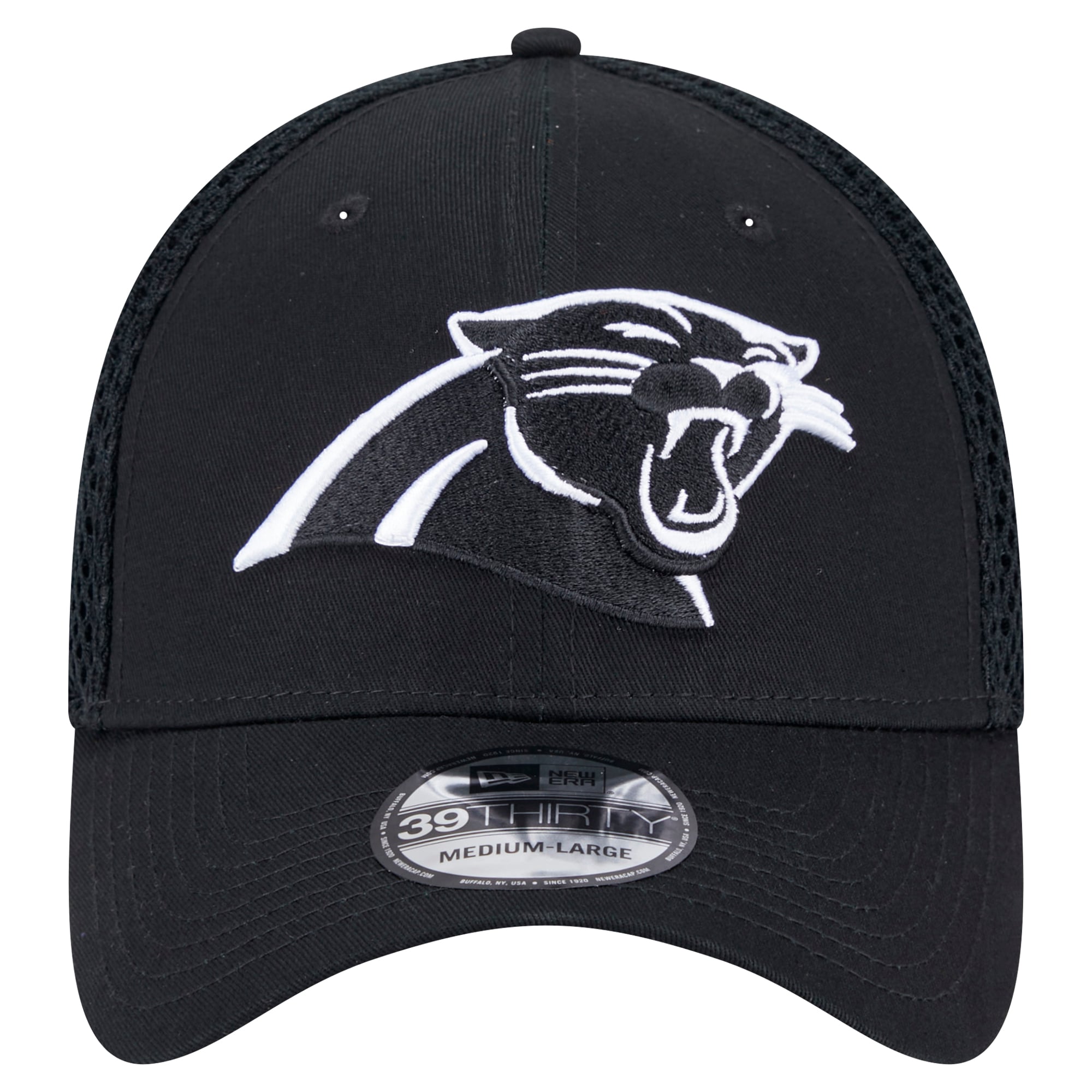 Casquette Main Neo 39THIRTY Flex noire Carolina Panthers de New Era pour homme