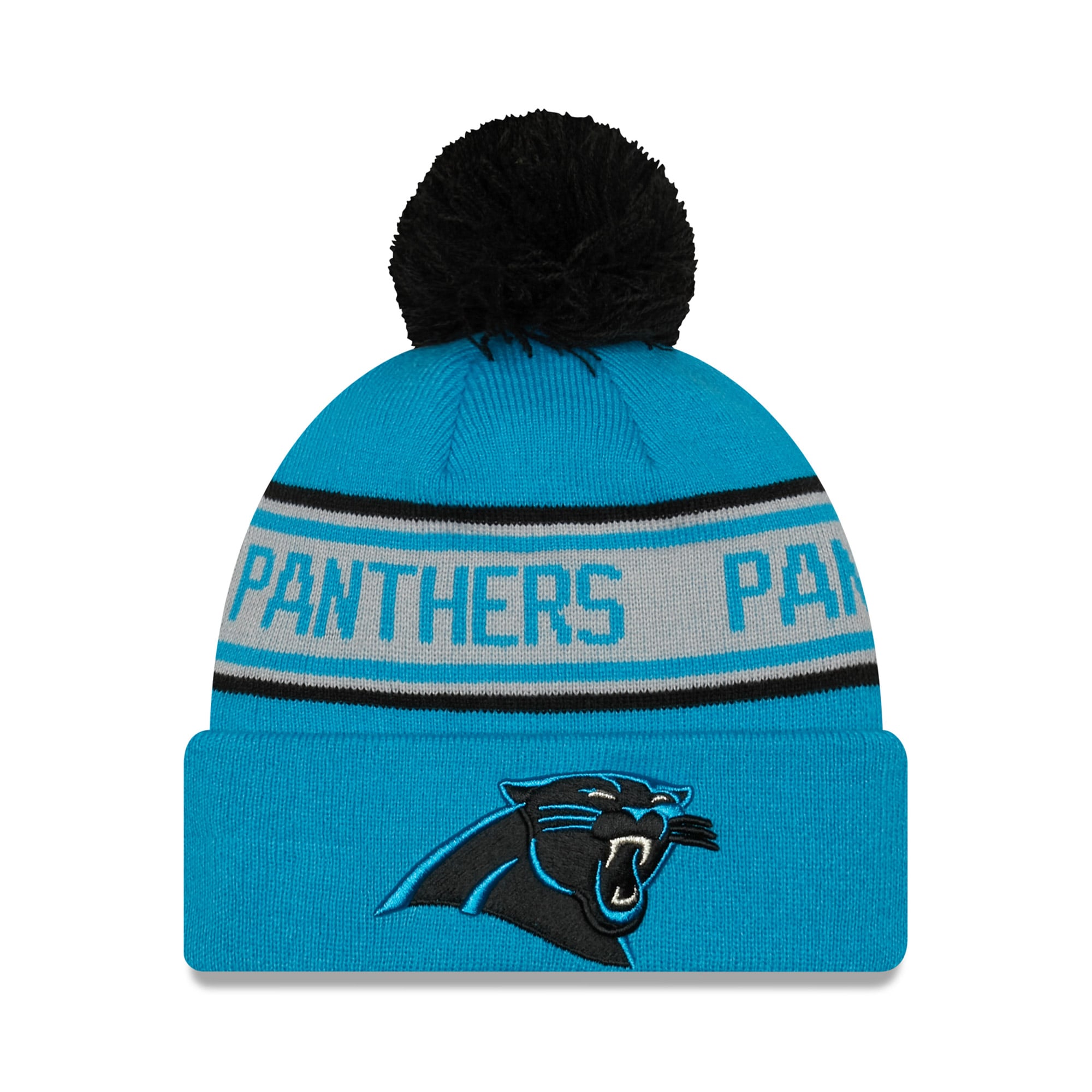NFL Carolina Panthers women’s New Era Sport Cuffed Knit Hat Pom Football. 6200225_48_STARTER_LHK00092_PA  main image 2