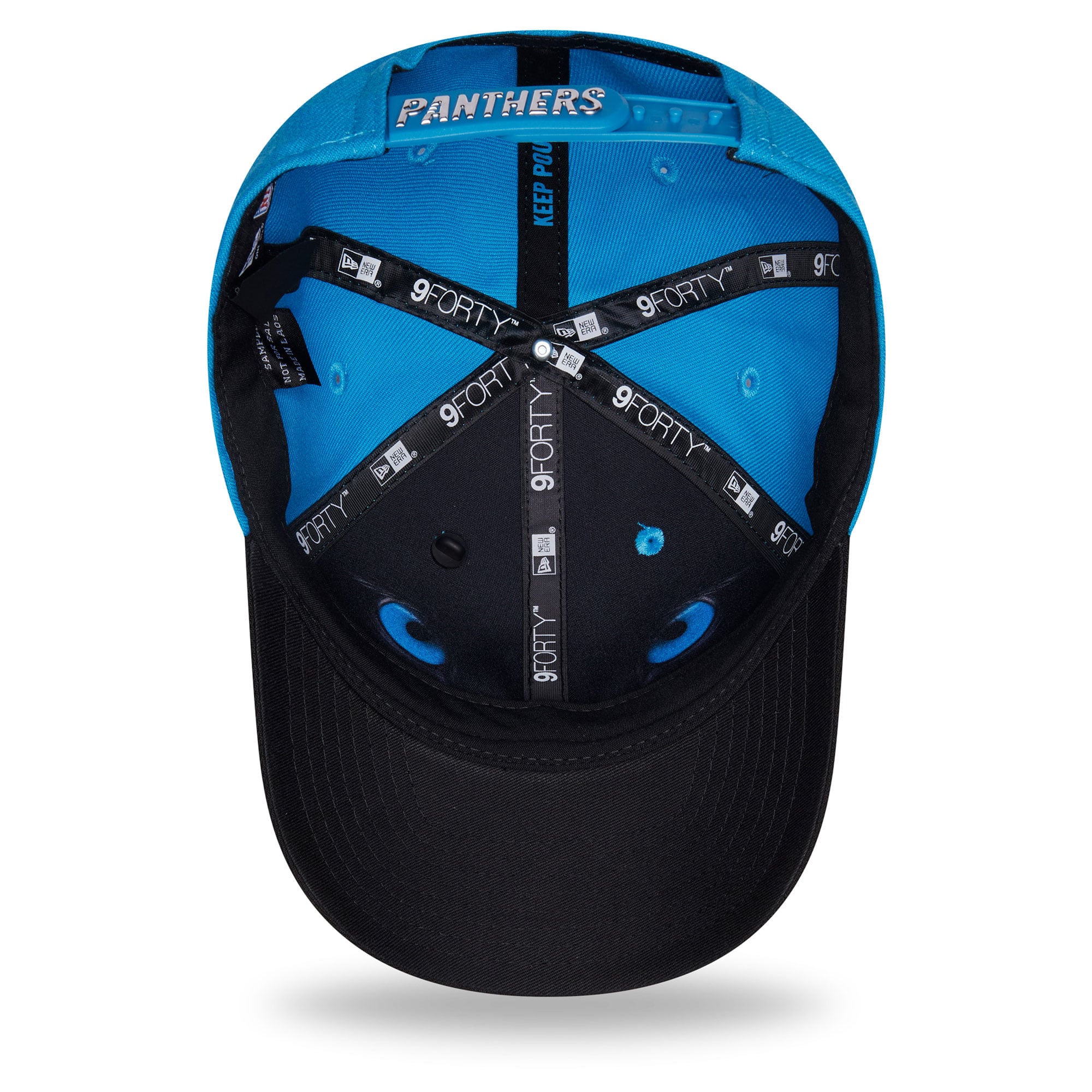 Casquette ajustable New Era bleue/noire Carolina Panthers, repêchage NFL 2026, modèle 9FORTY M-Crown