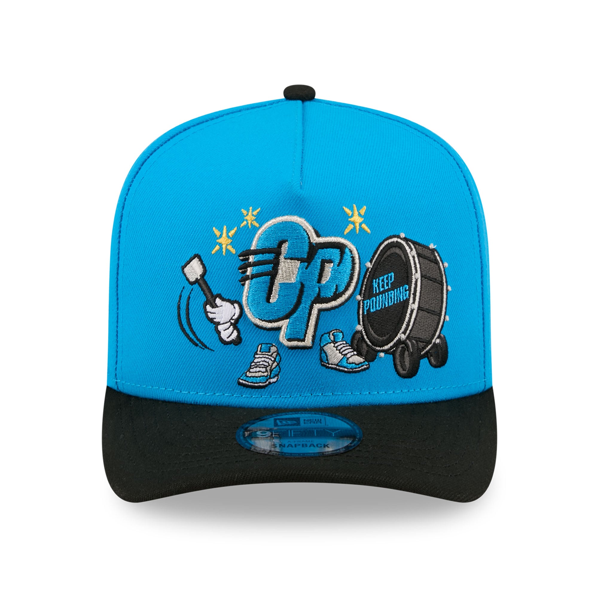 Casquette snapback New Era 9FIFTY pour homme, bleue et noire, motif Carolina Panthers.