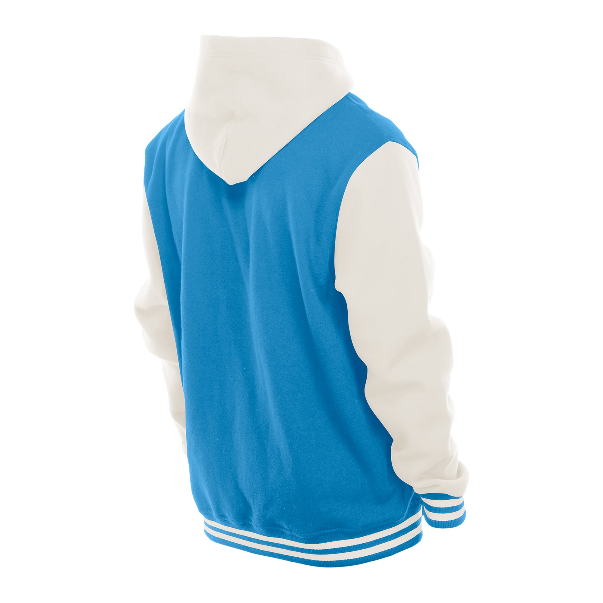 Veste polaire à capuche New Era bleue et crème Carolina Panthers pour homme, fermeture boutons-pression.