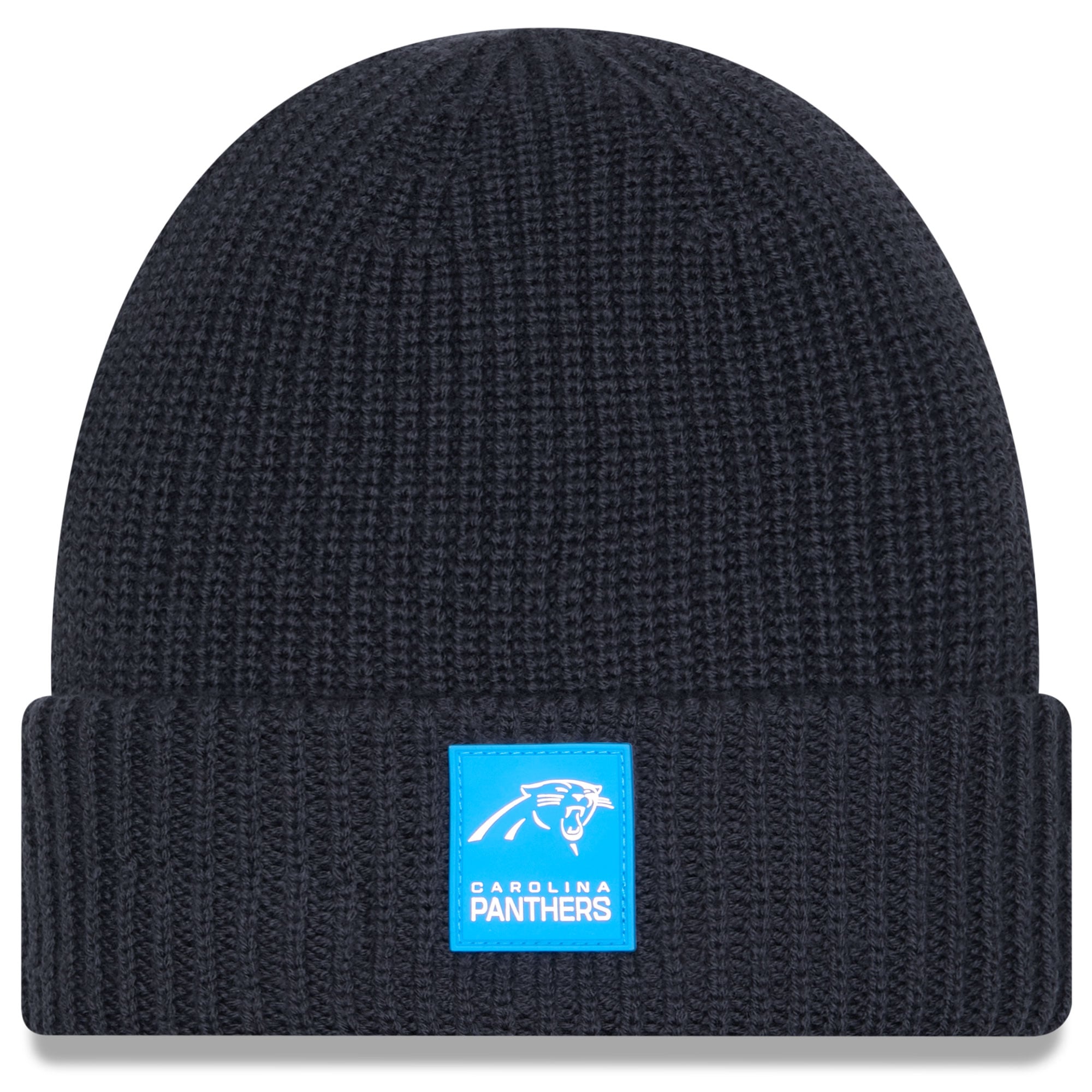 Bonnet en tricot à revers Sideline 2025 des Carolina Panthers de New Era pour homme, couleur anthracite