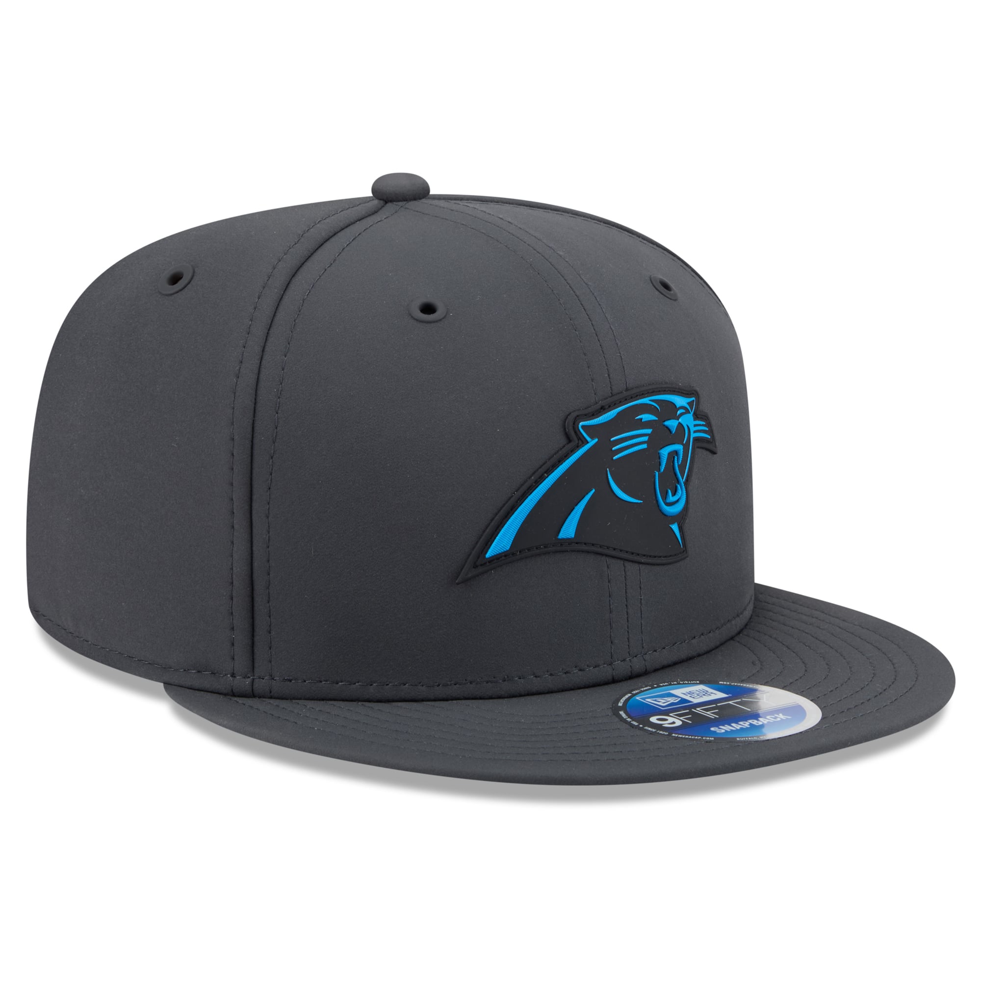 Casquette snapback New Era 9FIFTY pour homme, couleur anthracite, Carolina Panthers 2026, idéale pour les temps froids.