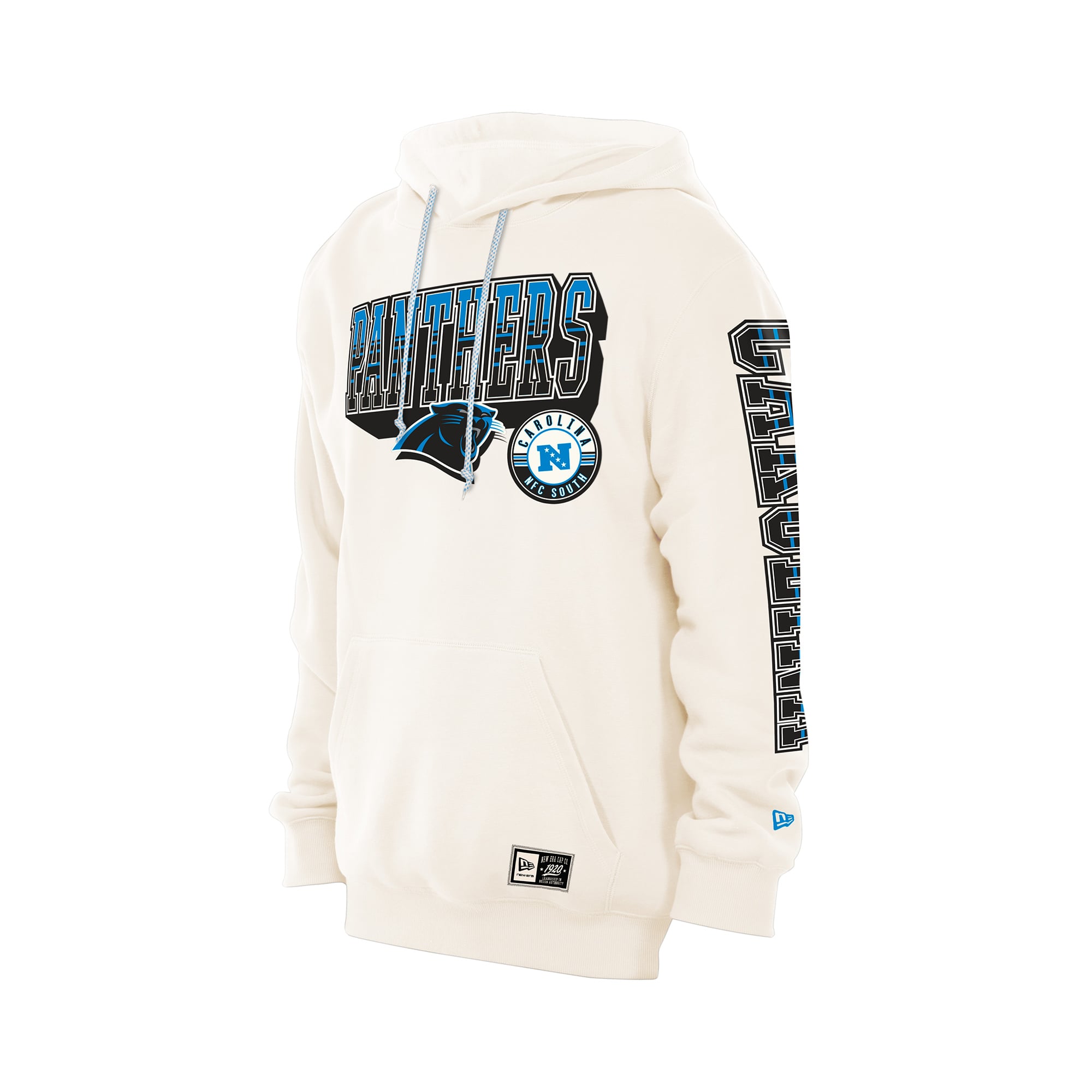Sweat à capuche New Era crème Carolina Panthers Dune Dust pour homme
