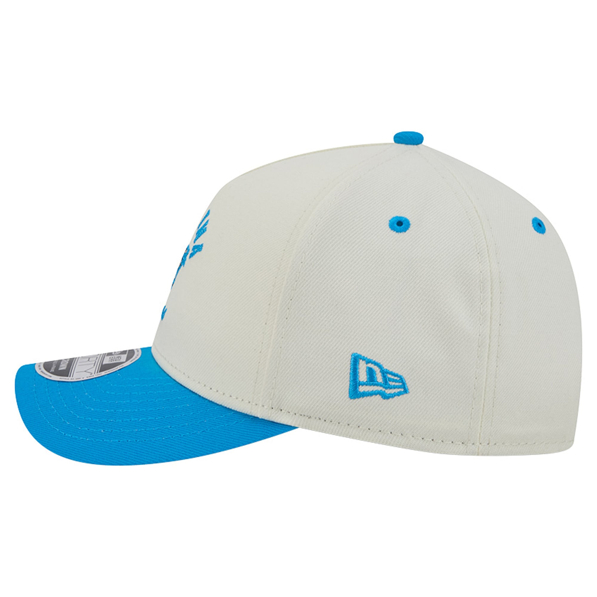 Casquette ajustable New Era Arch 9FORTY A-Frame M-Crown pour homme, crème/bleue, Carolina Panthers