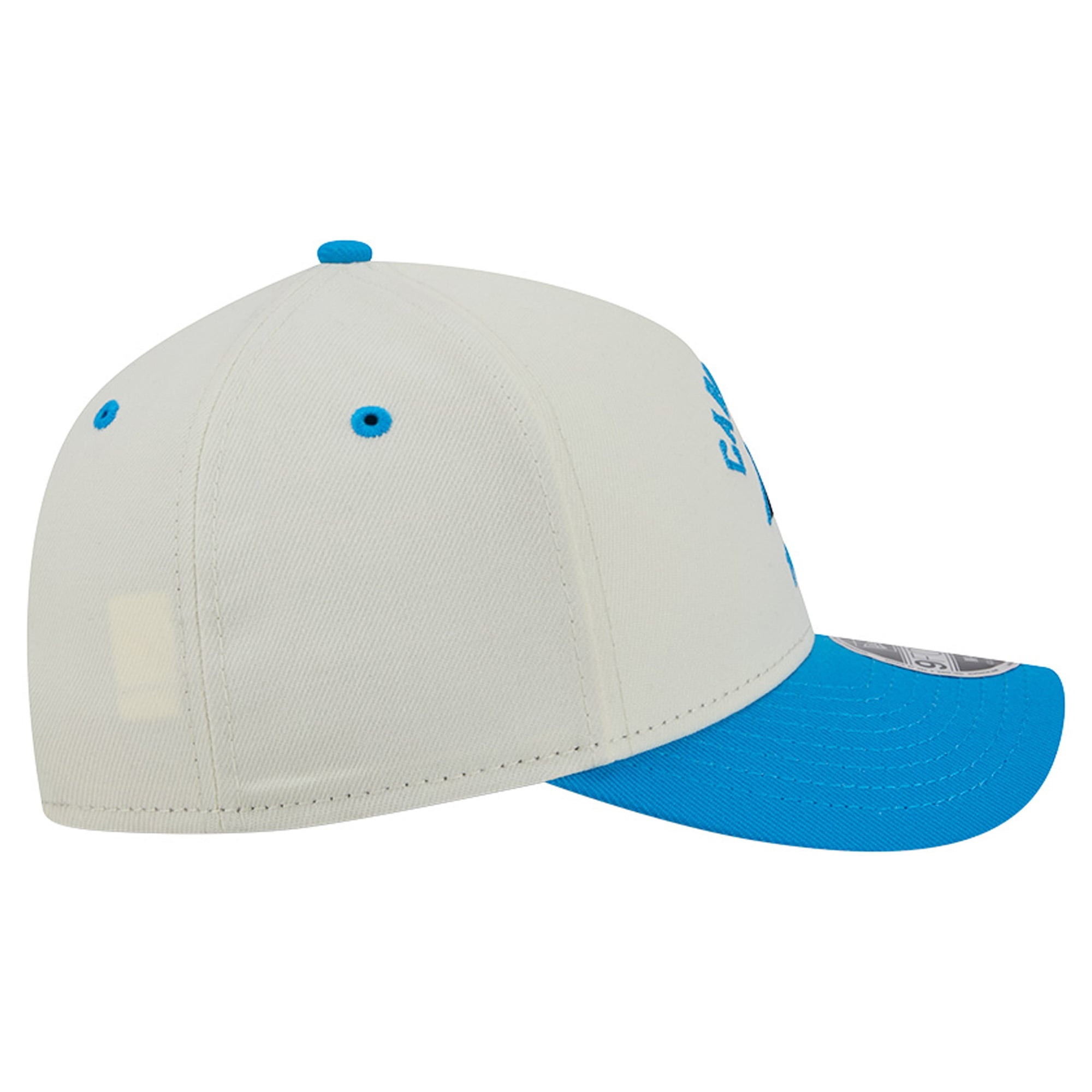 Casquette ajustable New Era Arch 9FORTY A-Frame M-Crown pour homme, crème/bleue, Carolina Panthers