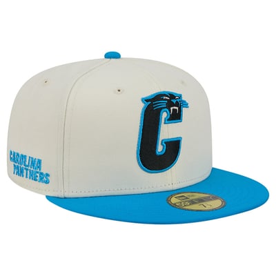Carolina Panthers New Era Deceptor 59FIFTY Fitted Hat - Cream/Blue
