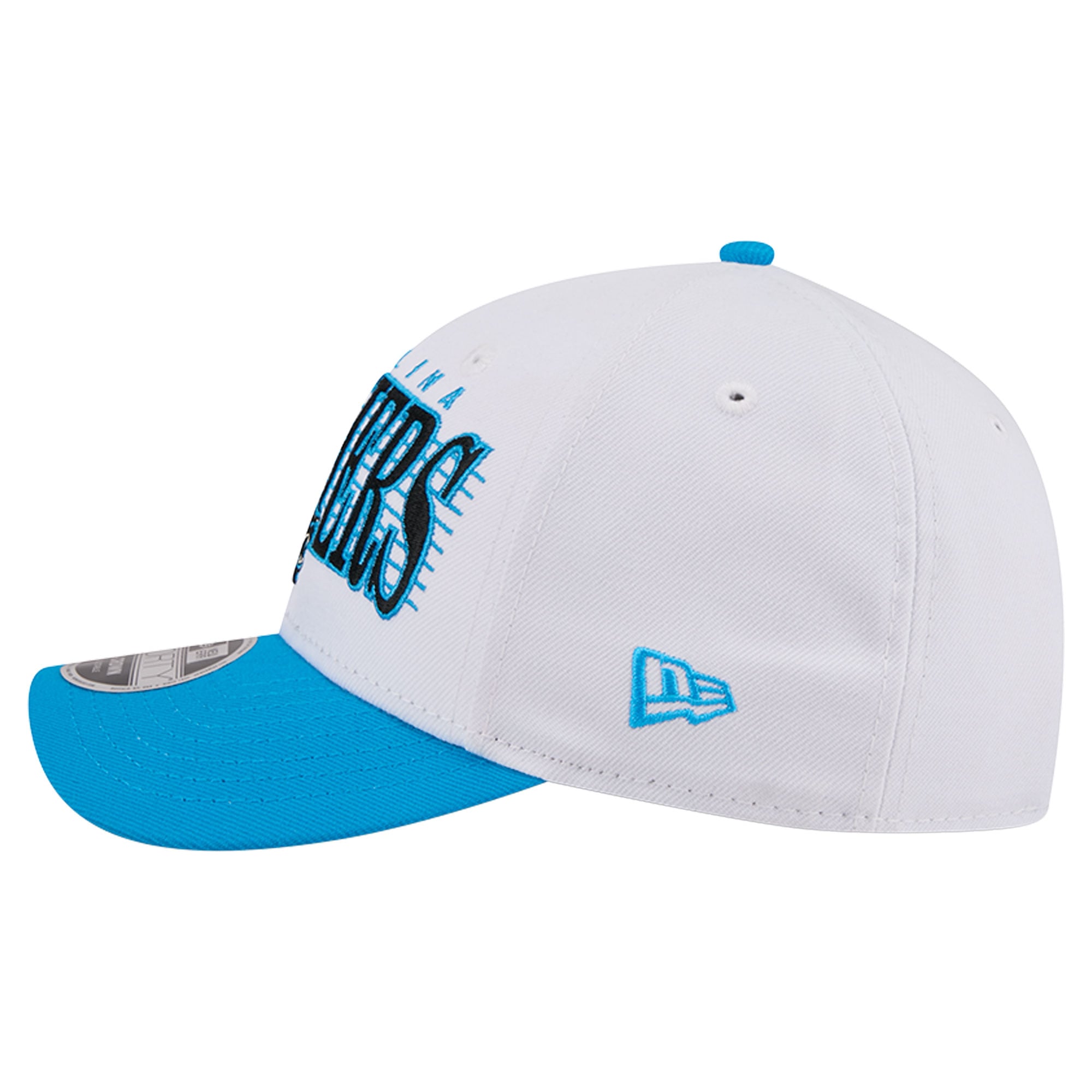 Casquette ajustable New Era blanche et bleue Carolina Panthers Loyal 9FORTY M-Crown pour homme