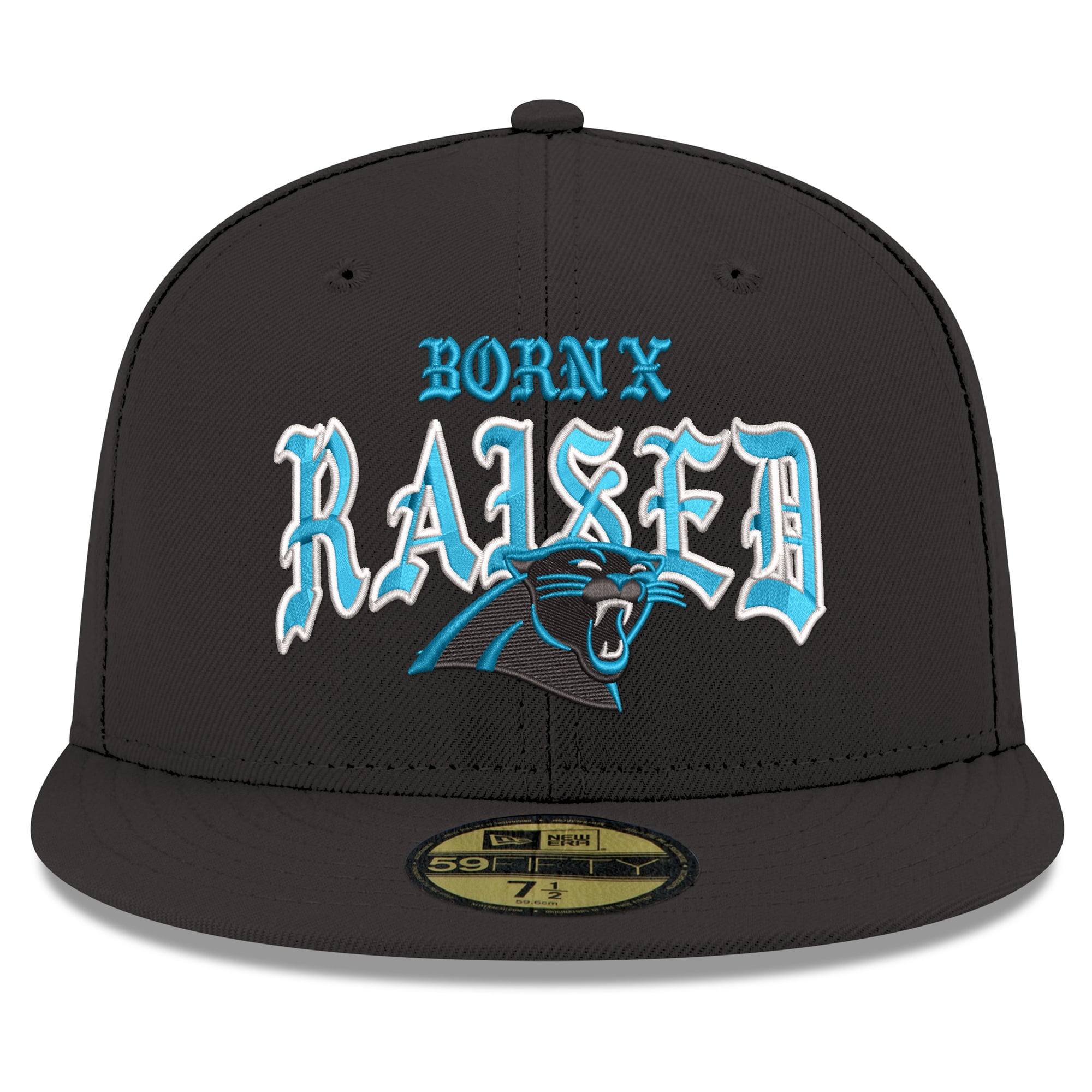 Casquette ajustée New Era x Born Raised Black Carolina Panthers 59FIFTY pour homme