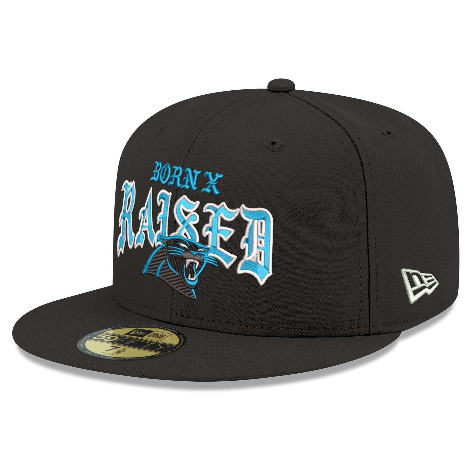 Casquette ajustée New Era x Born Raised Black Carolina Panthers 59FIFTY pour homme
