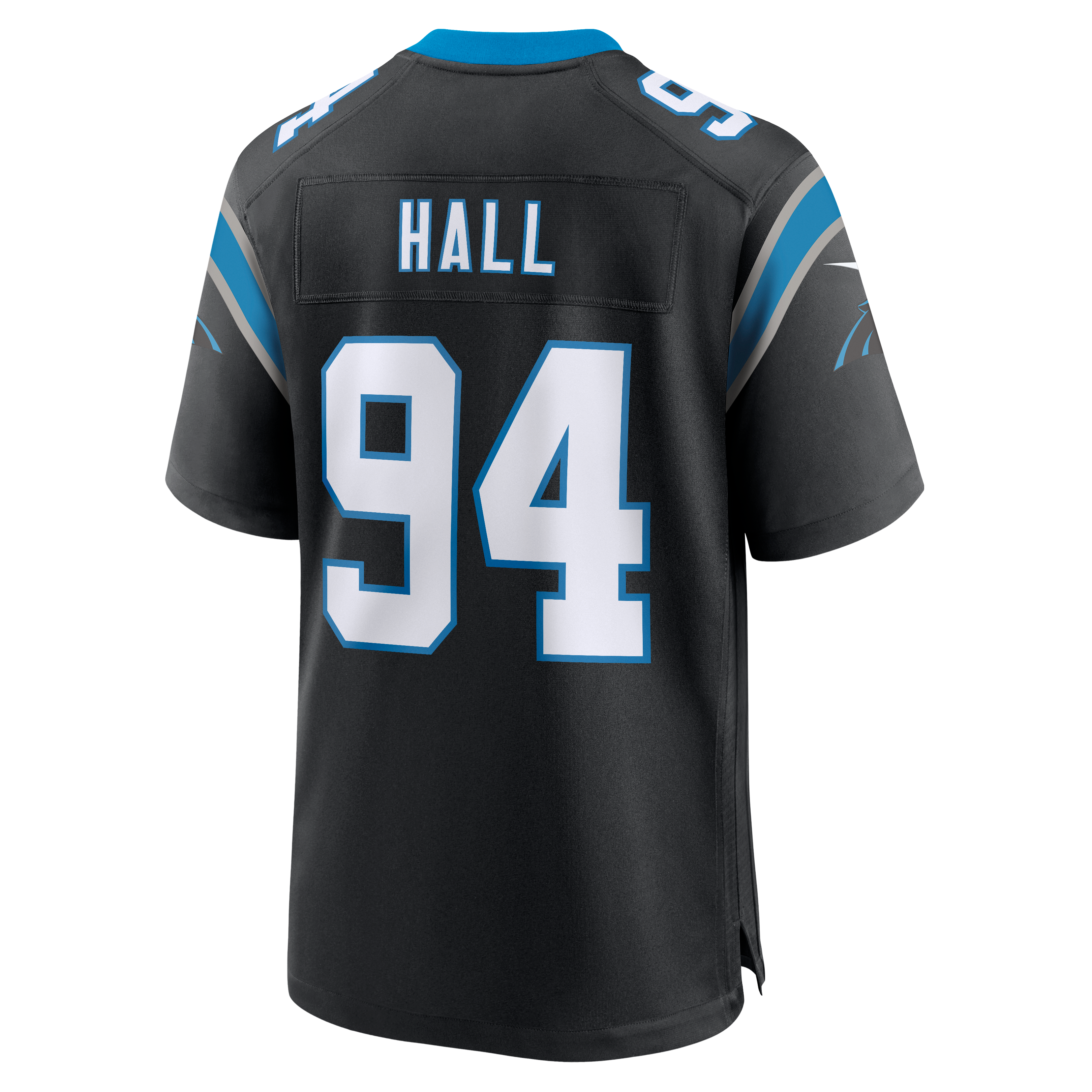 Maillot de match Nike Aaron Hall noir des Panthers la Caroline pour homme