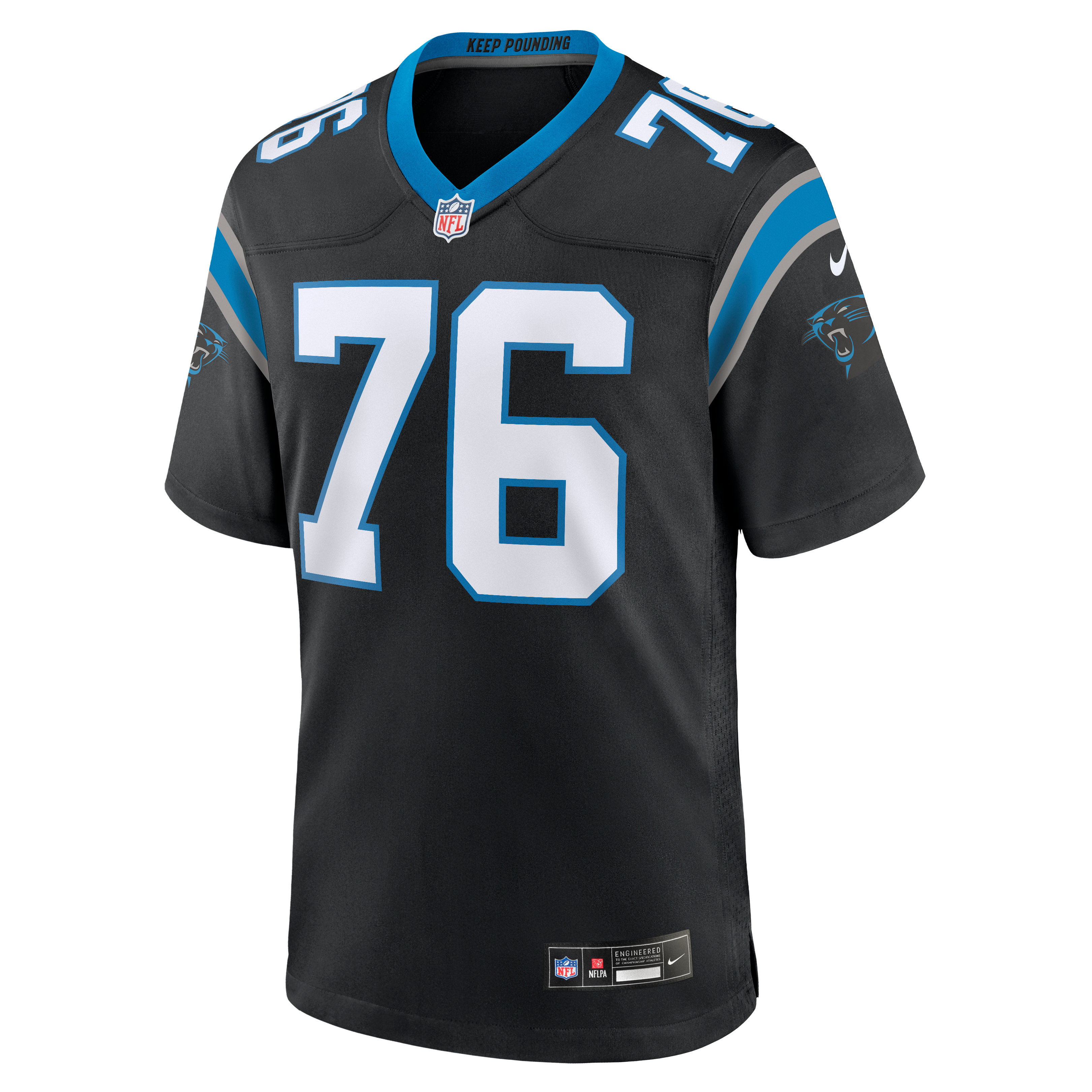 Men's Nike Albert Reese IV Black Carolina Panthers Team Game Jersey