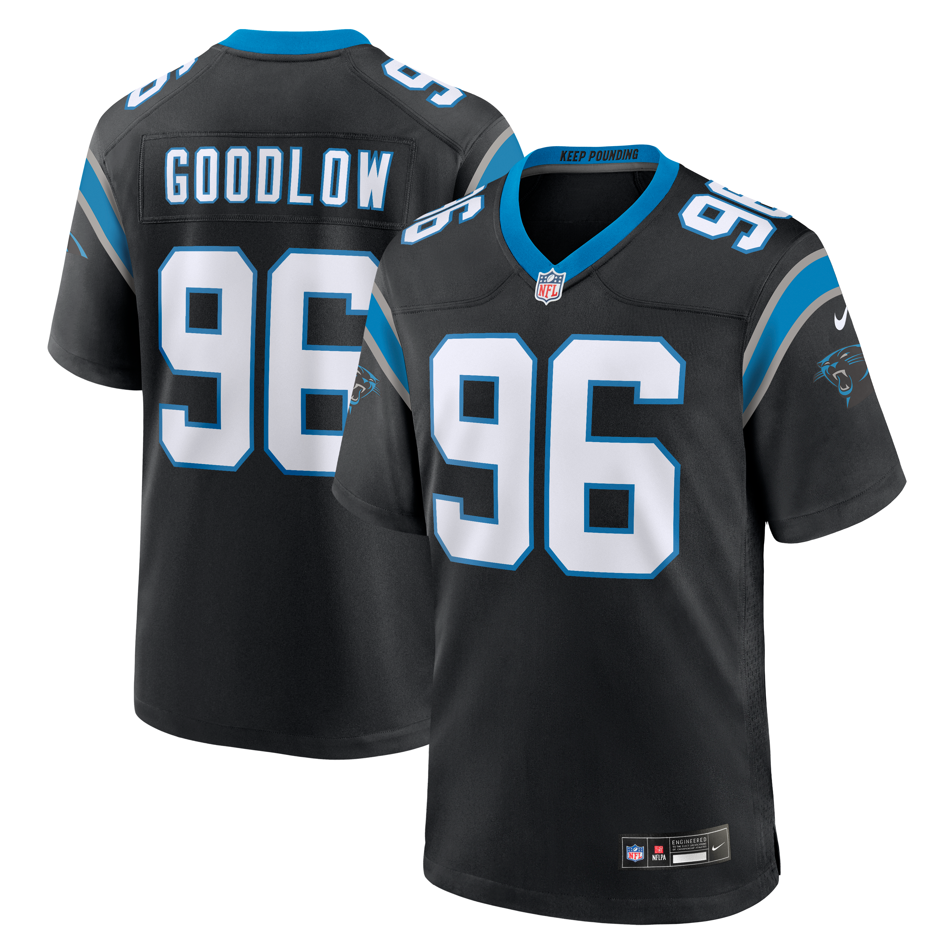 Maillot de match Nike Anthony Goodlow noir des Panthers la Caroline pour homme