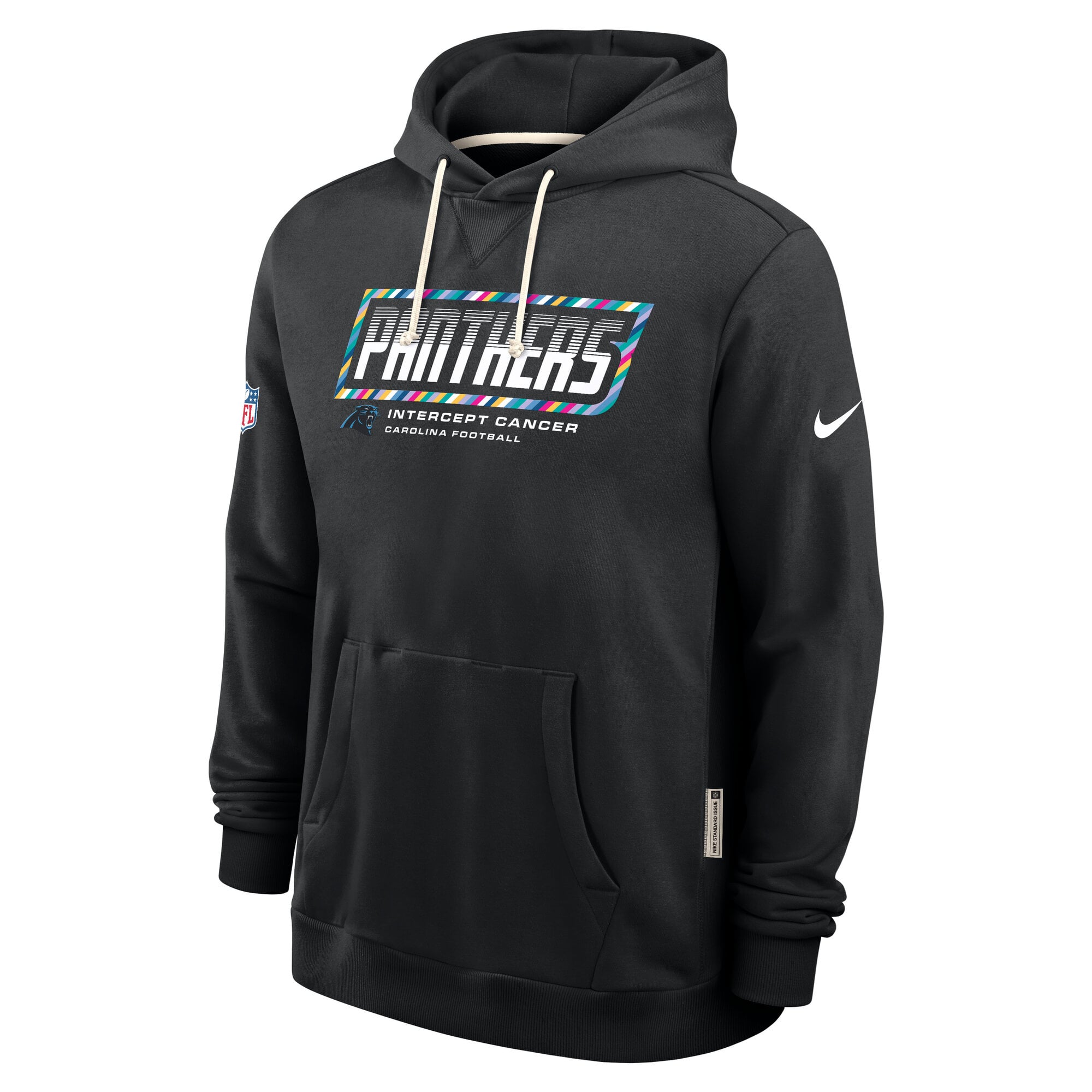 Men's Nike Black Carolina Panthers 2026 NFL Crucial Catch Sideline Standard Issue Dri-FIT Pullover Hoodie