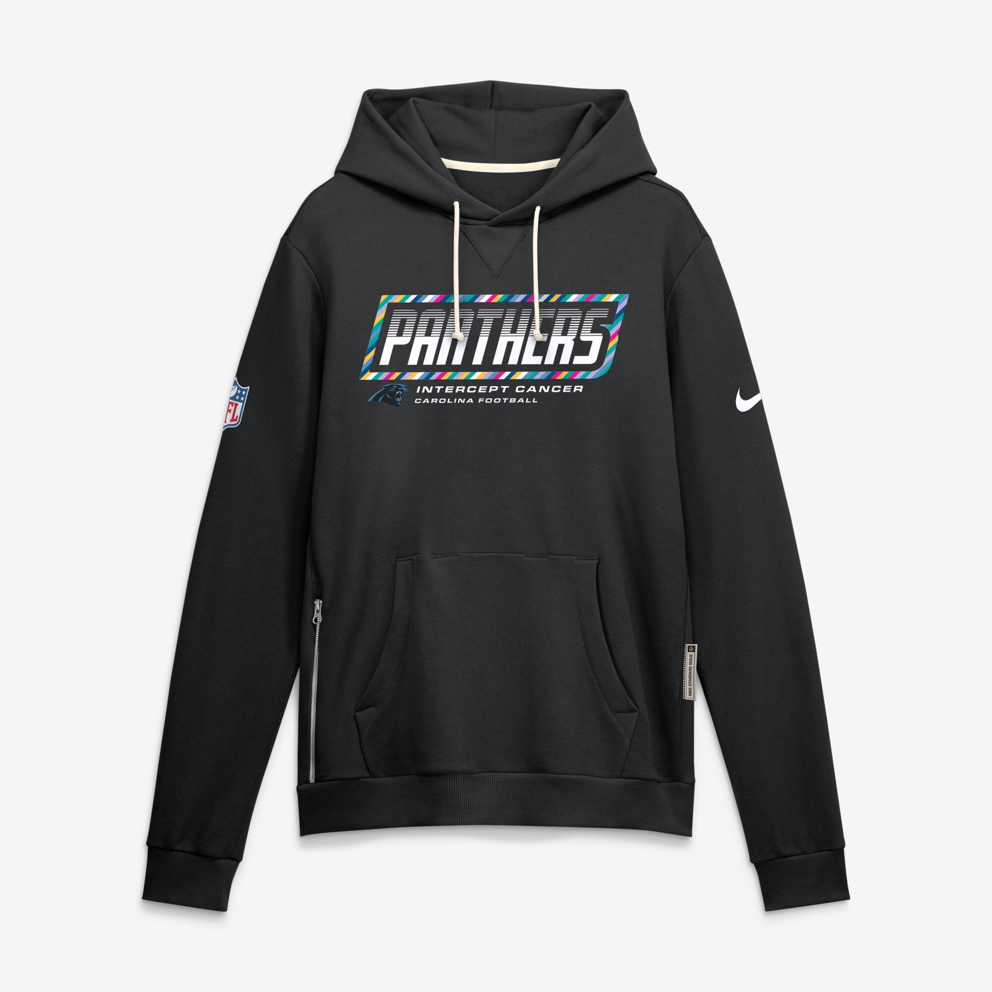 Men's Nike Black Carolina Panthers 2026 NFL Crucial Catch Sideline Standard Issue Dri-FIT Pullover Hoodie