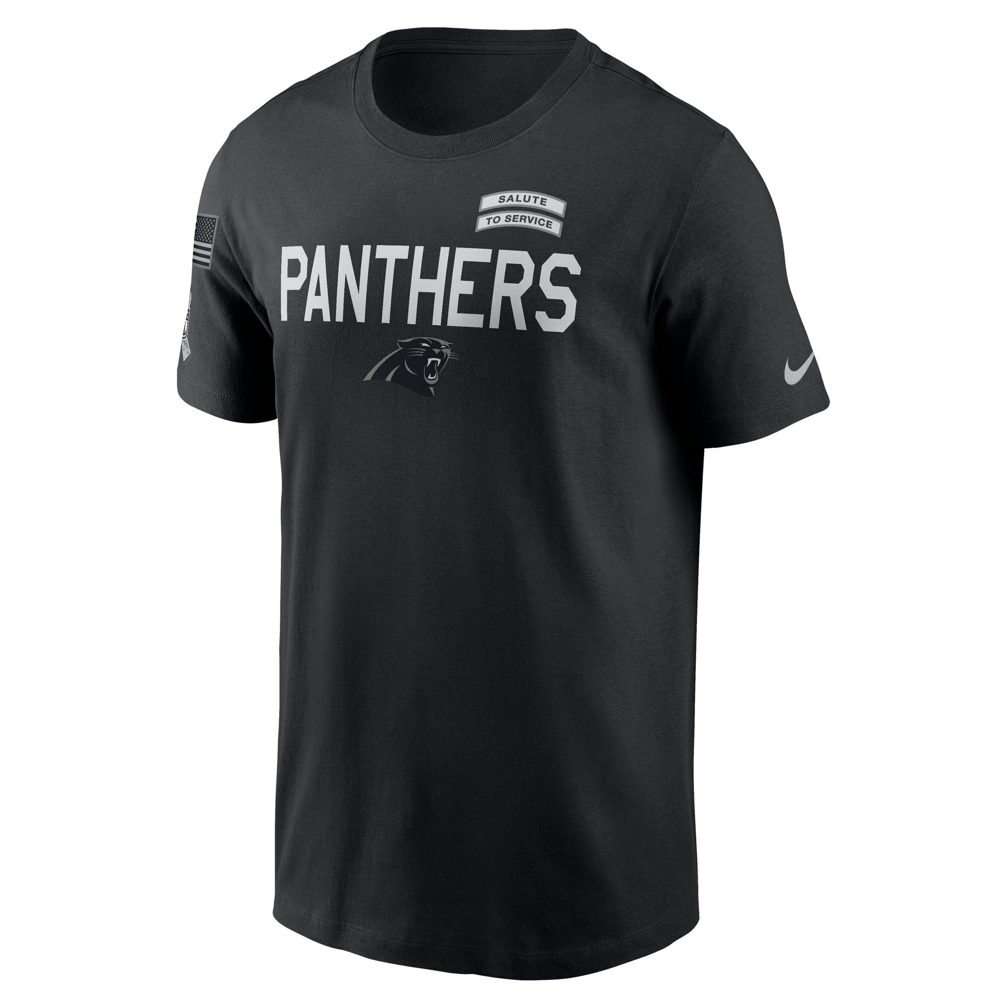 T-shirt Nike noir Carolina Panthers 2026 Salute to Service Sideline Dri-FIT pour homme