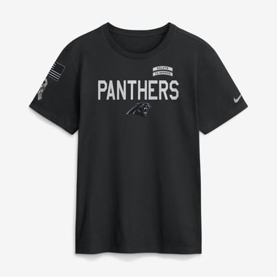 Carolina Panthers Nike 2026 Salute to Service Sideline Dri-FIT T-Shirt - Black