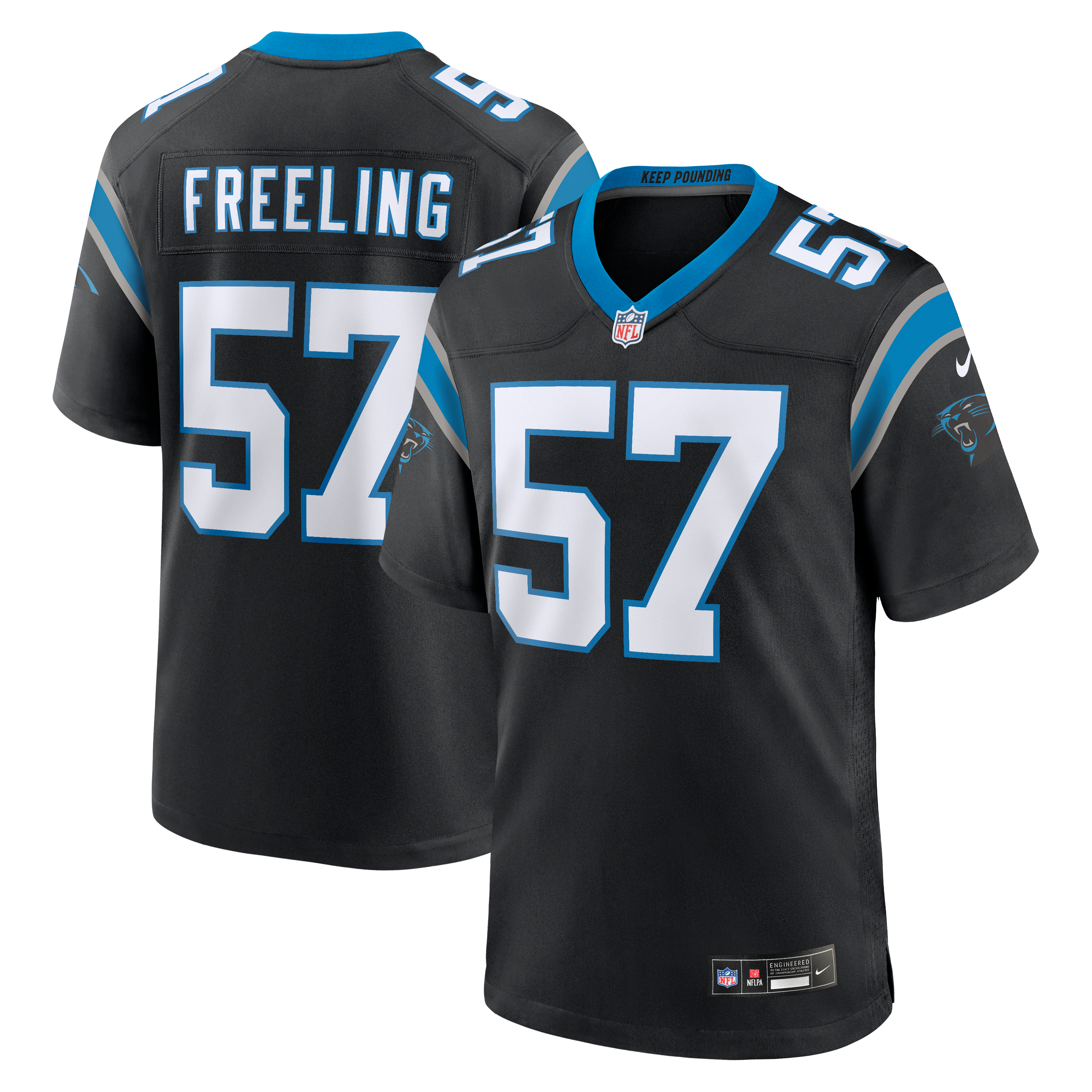 Maillot de match Nike noir pour homme des Panthers la Caroline, Monroe Freeling