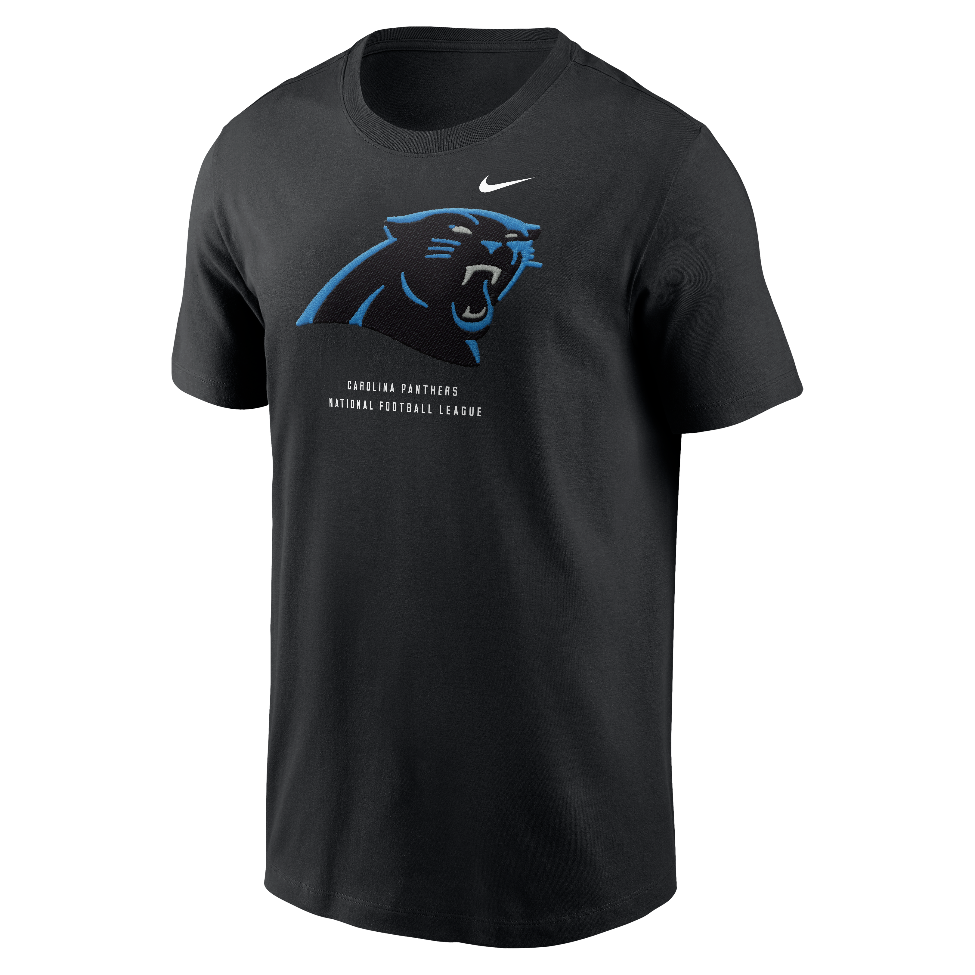 T-shirt Nike noir pour homme, propriété des Panthers de la Caroline