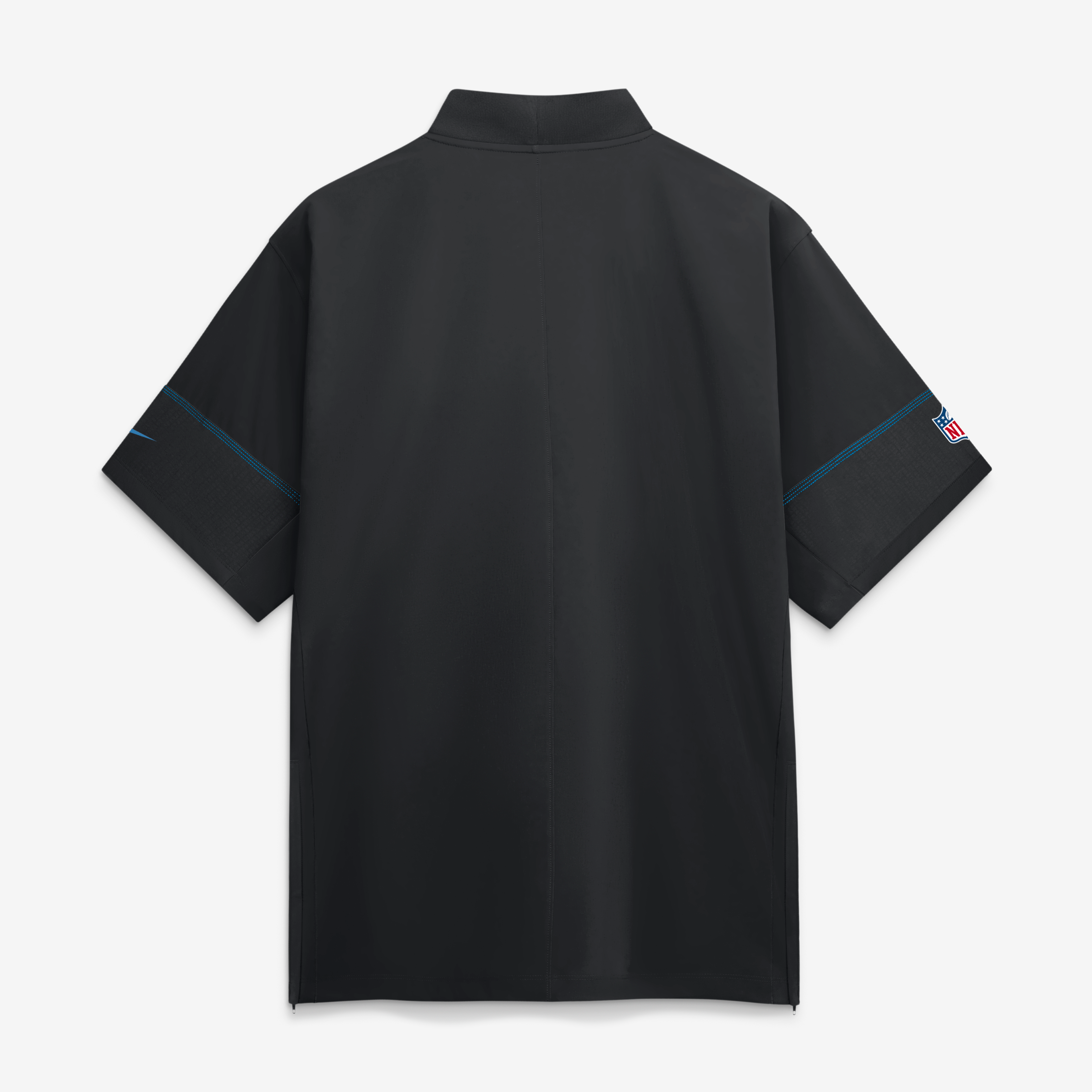 Men's Nike Black Carolina Panthers Sideline Short Sleeve Quarter-Zip Coaches Jacket