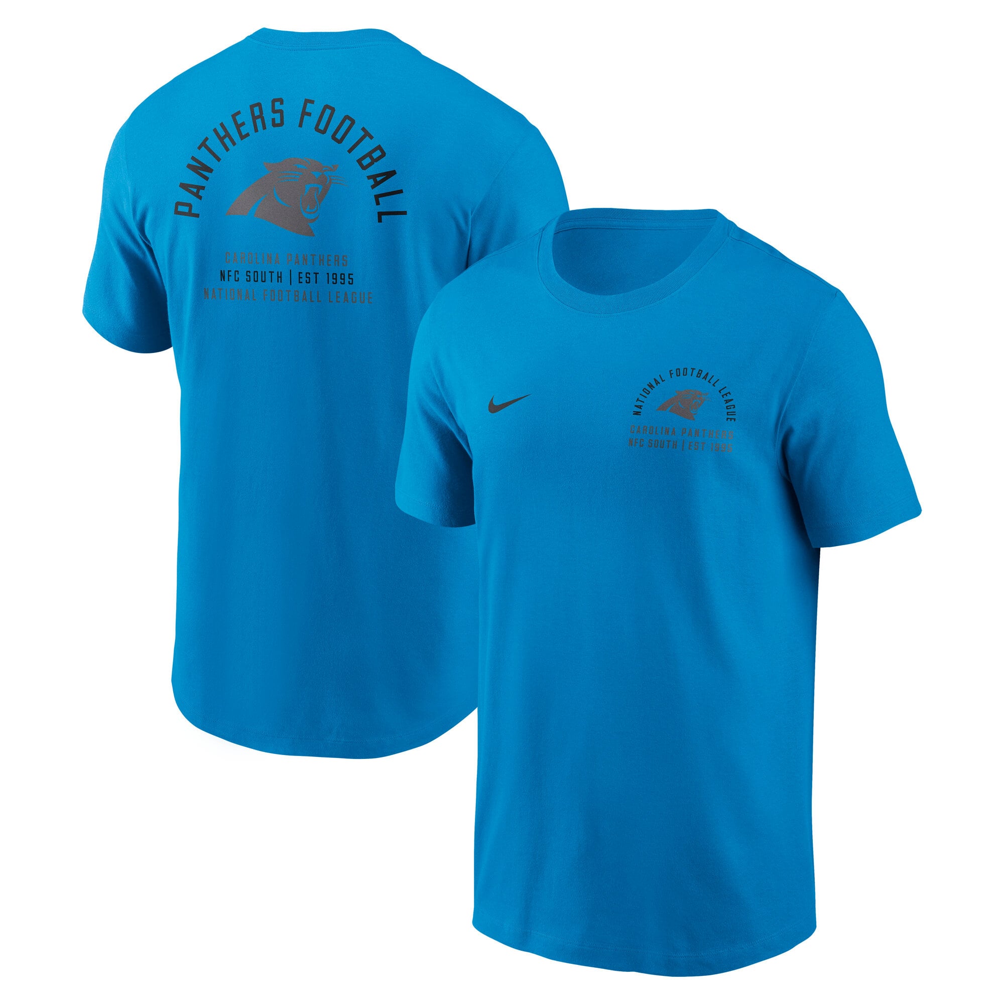 Men's Nike Blue Carolina Panthers Split Logo T-Shirt