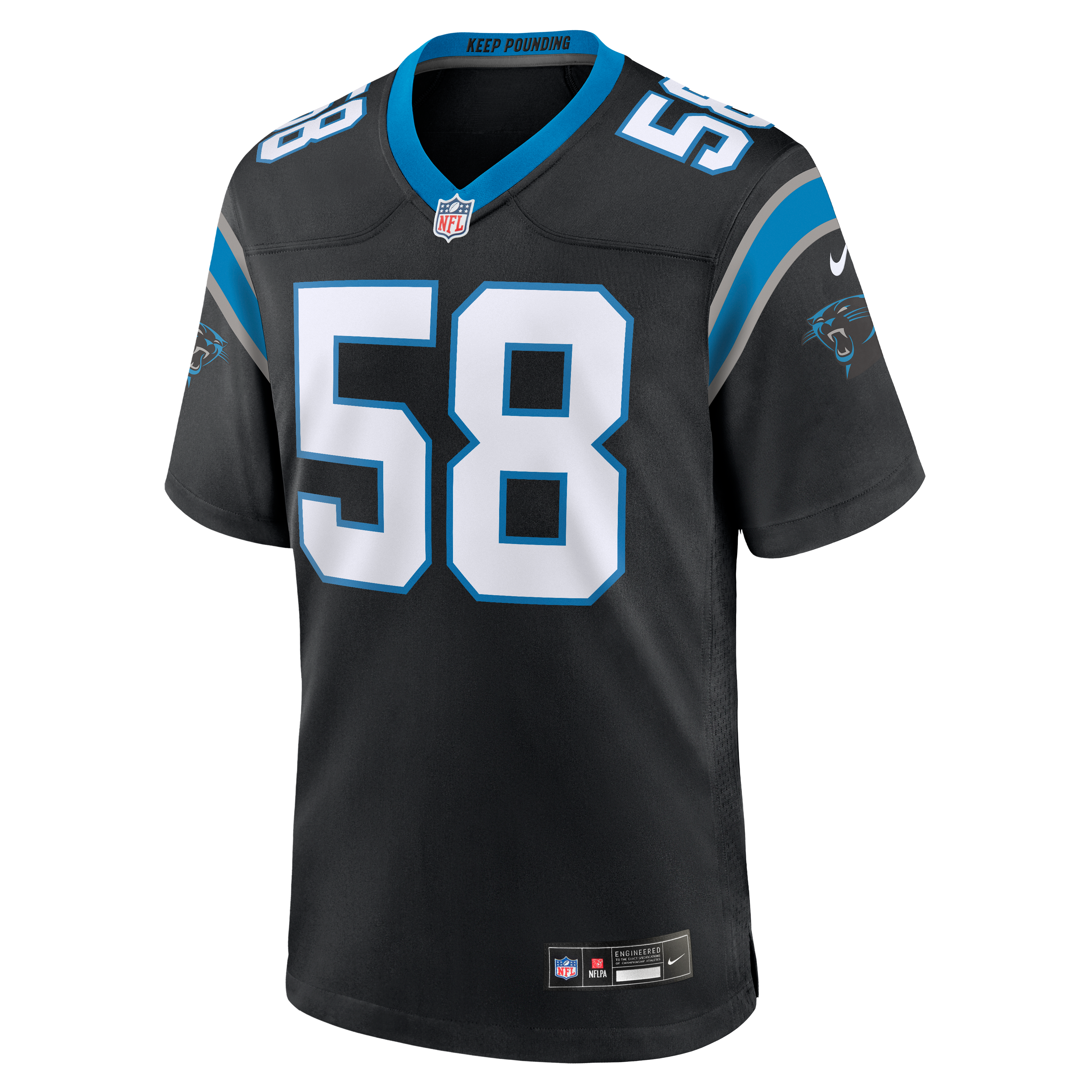 Maillot de match Nike Bobby Okereke noir des Panthers la Caroline pour homme
